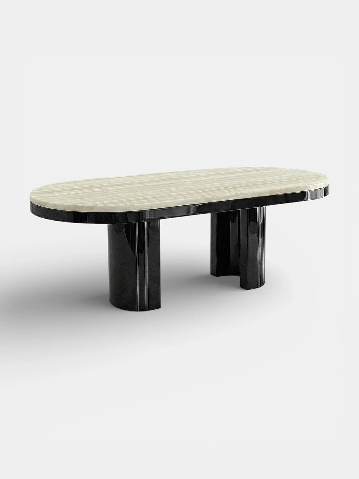 GIO BLACK & IVORY ONYX DINING TABLE