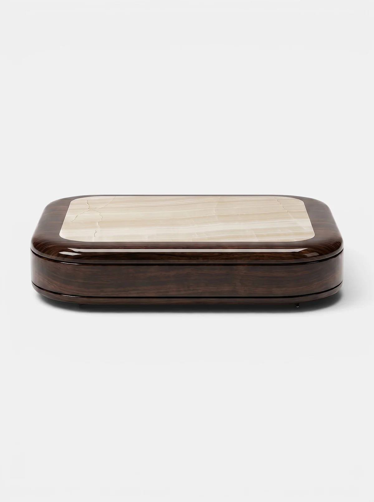 ABI GLOSSY WOOD & IVORY ONYX