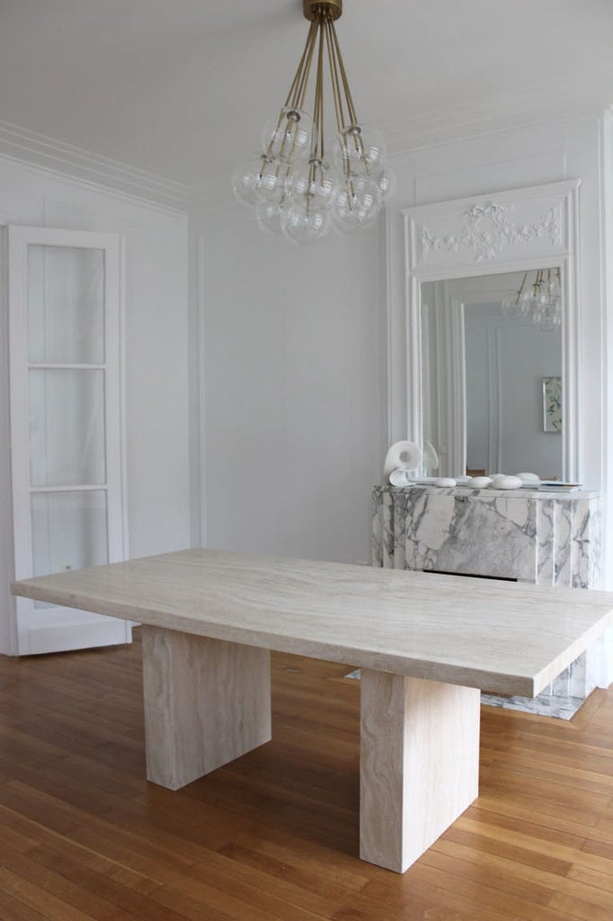 Dining Table AURA TRAVERTINE DINING TABLE MARBERA