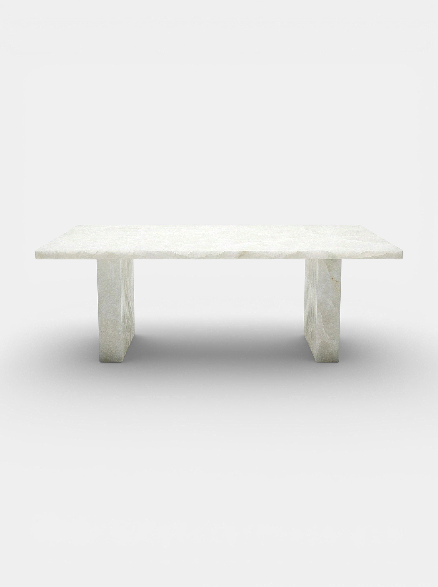 Marbera Studio Aura Dining Table White Onyx Marble 87in