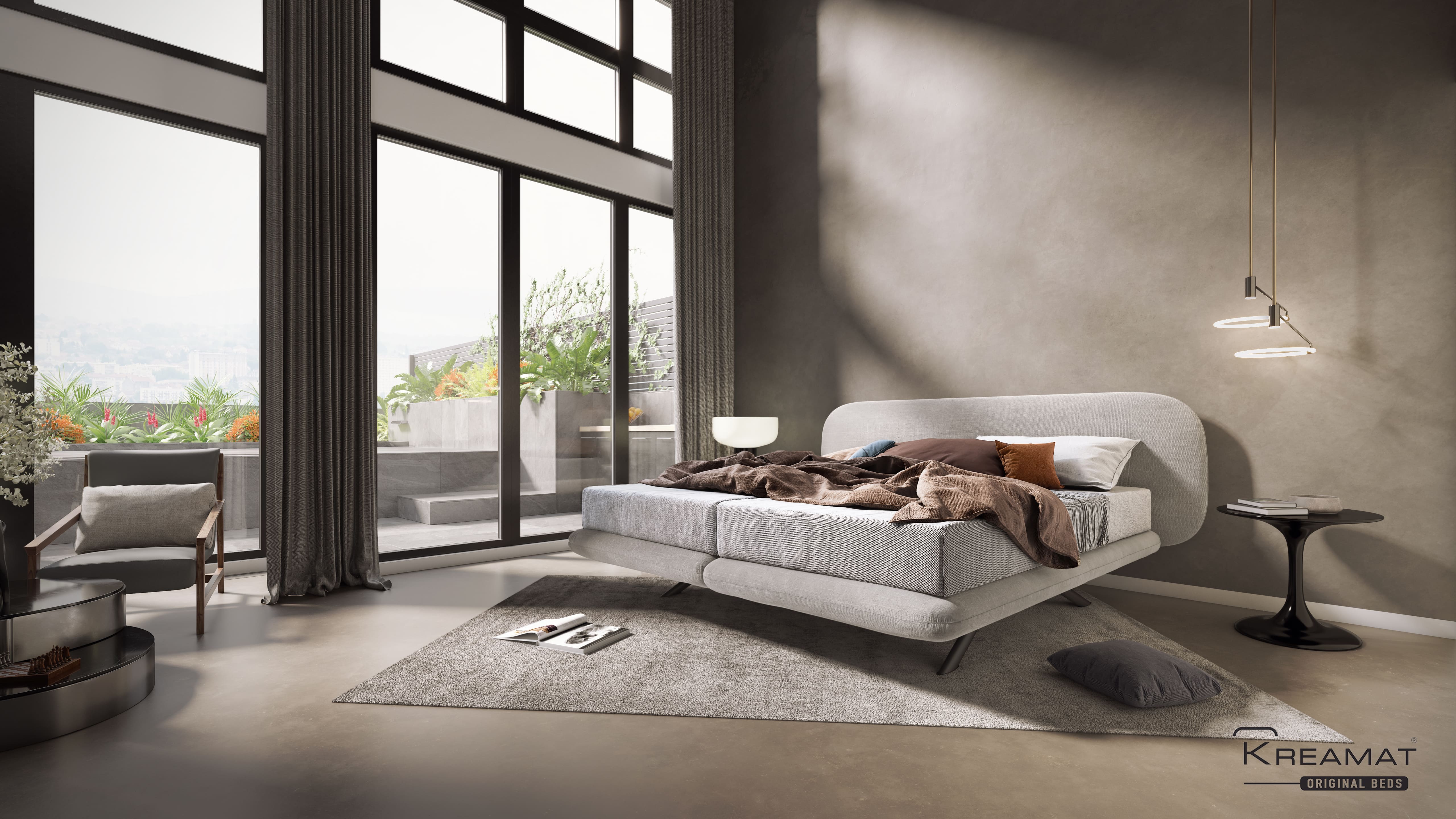 Bed ORGANIC H9 HEADBOARD + BOX SPRING | QUEEN SIZE KREAMAT