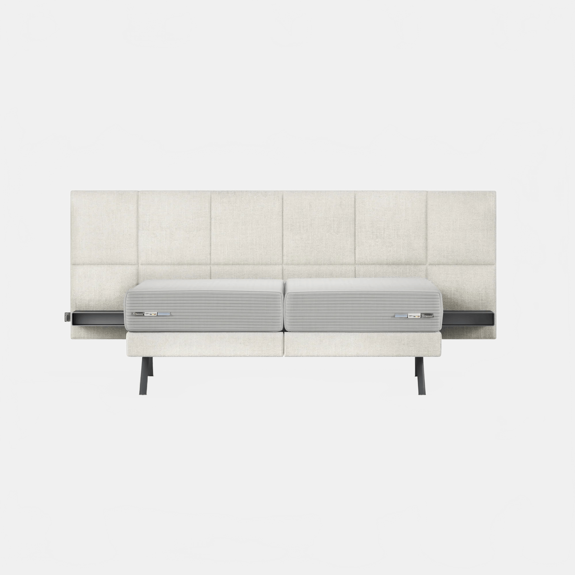 Bed SQUARE LARGE HEADBOARD + BOX SPRING | QUEEN KREAMAT