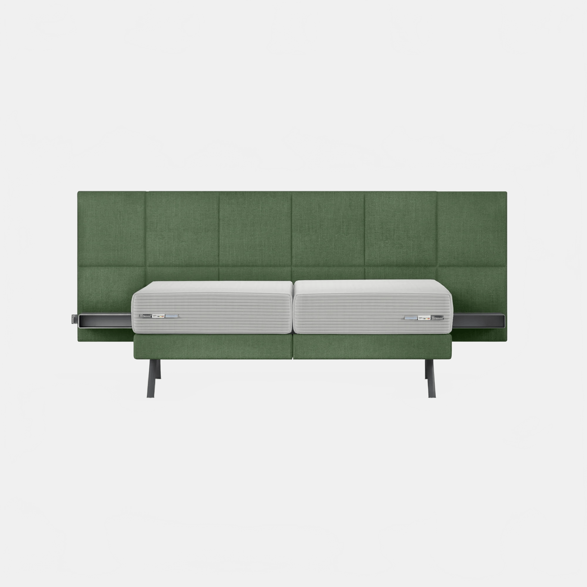 Bed SQUARE LARGE HEADBOARD + BOX SPRING | QUEEN KREAMAT