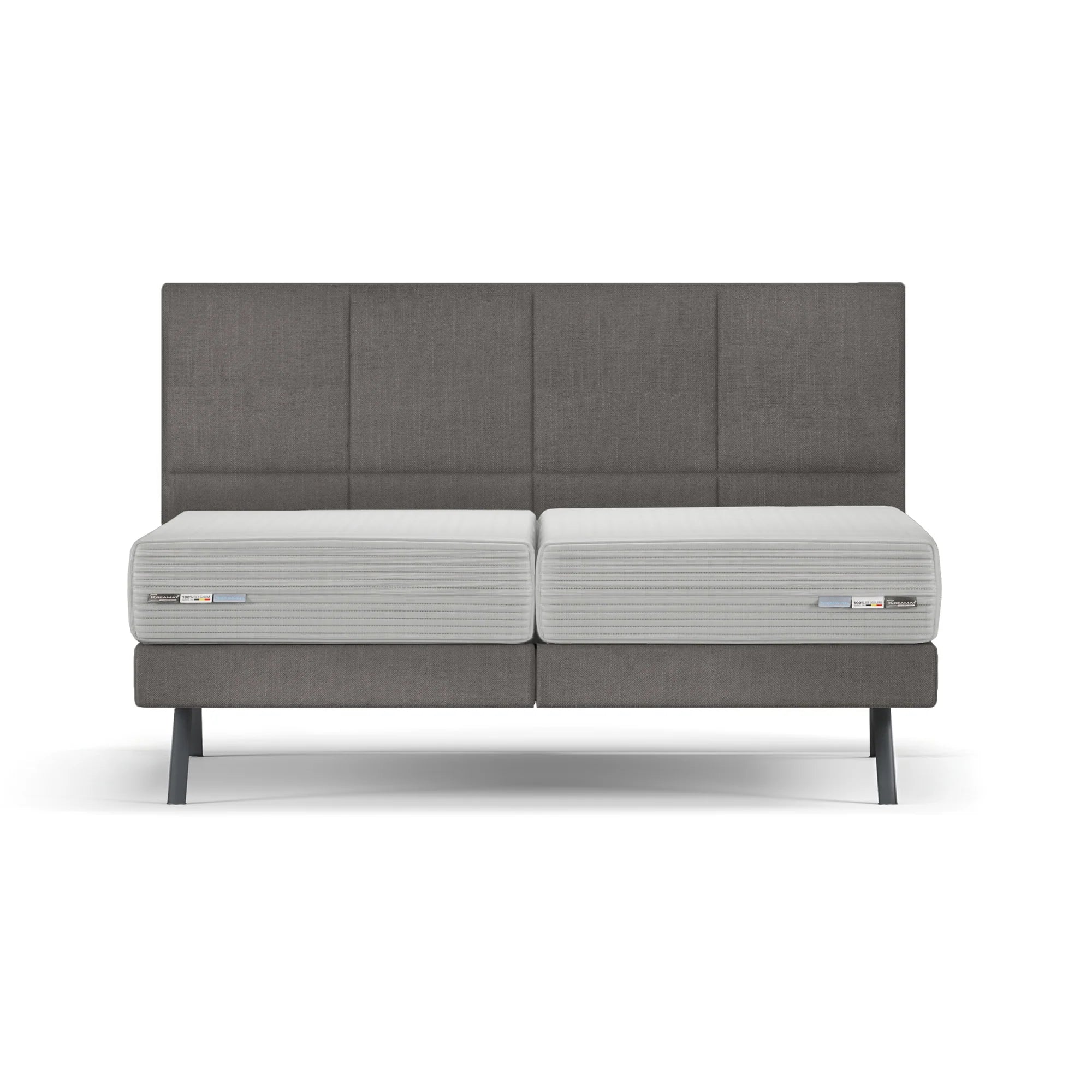 Bed SQUARE SMALL HEADBOARD + BOX SPRING | QUEEN SIZE KREAMAT