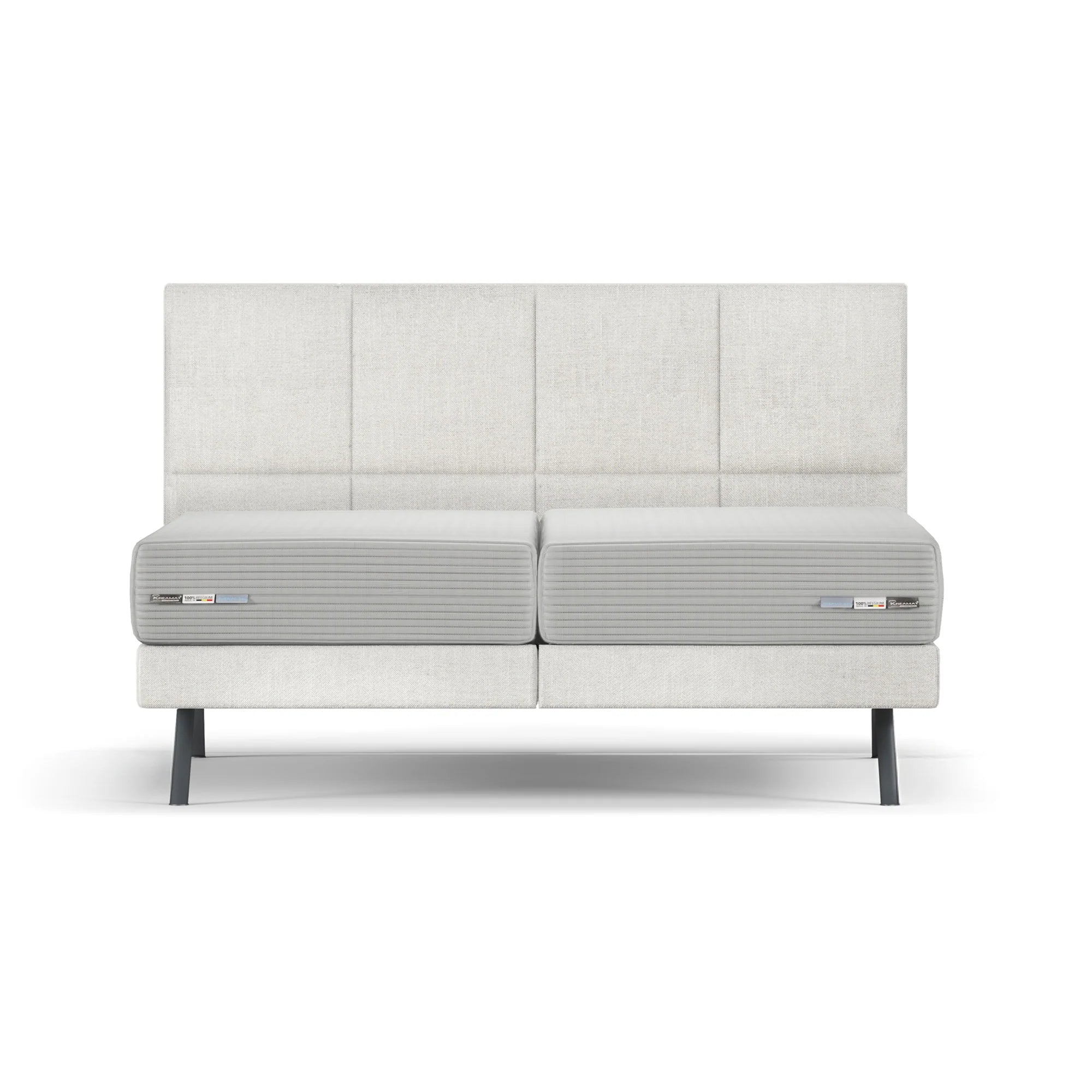 Bed SQUARE SMALL HEADBOARD + BOX SPRING | QUEEN SIZE KREAMAT