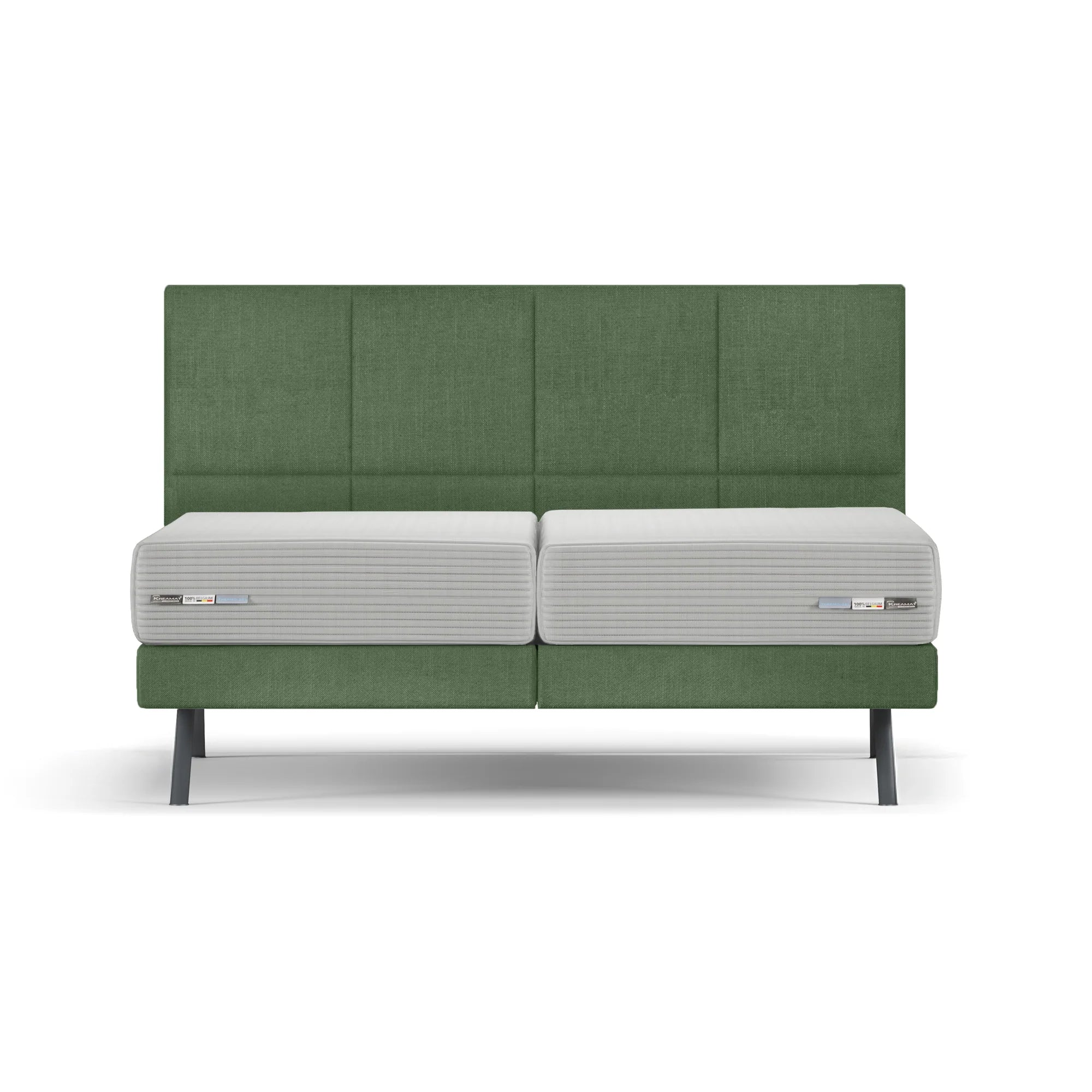 Bed SQUARE SMALL HEADBOARD + BOX SPRING | QUEEN SIZE KREAMAT