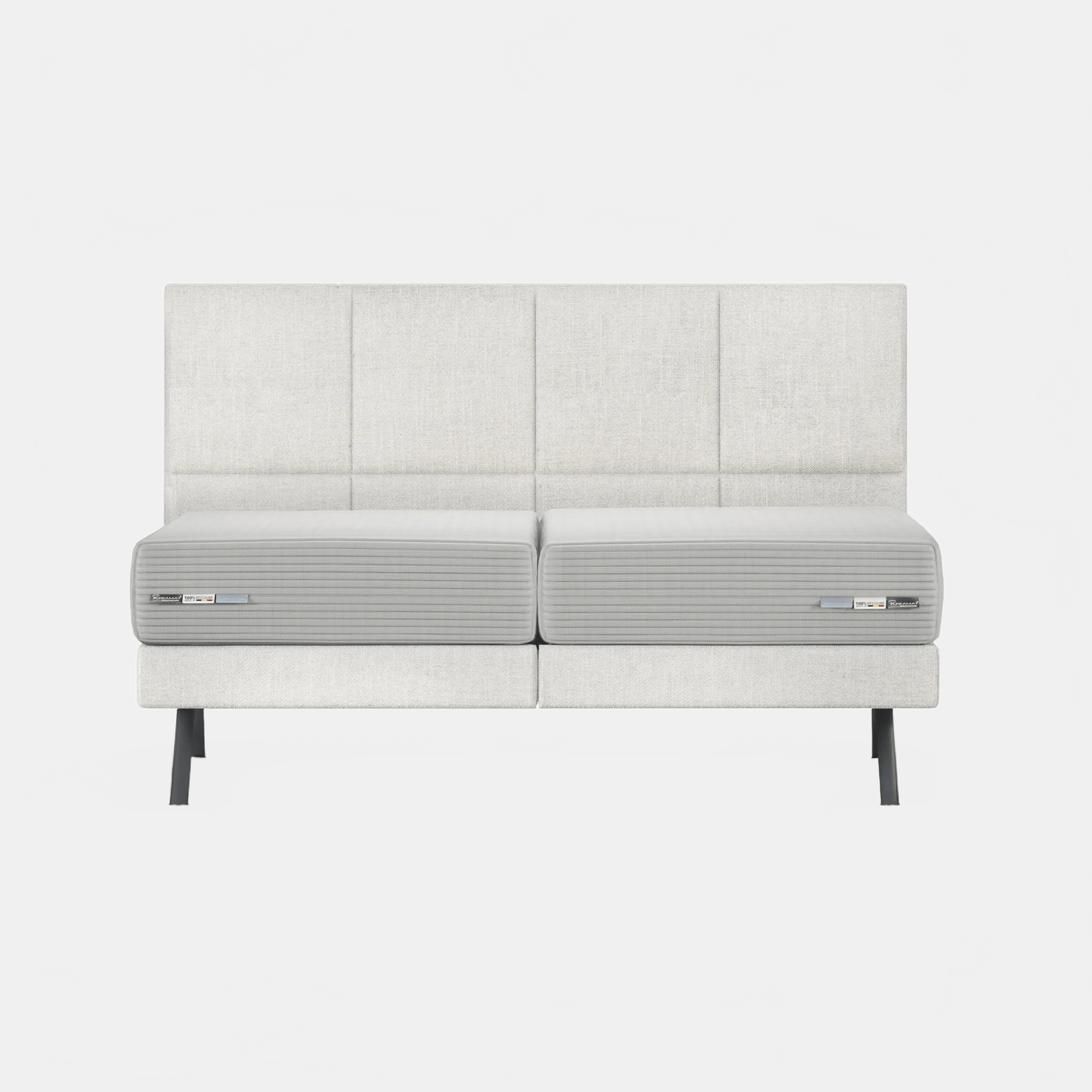 Bed SQUARE SMALL HEADBOARD + BOX SPRING | QUEEN SIZE KREAMAT