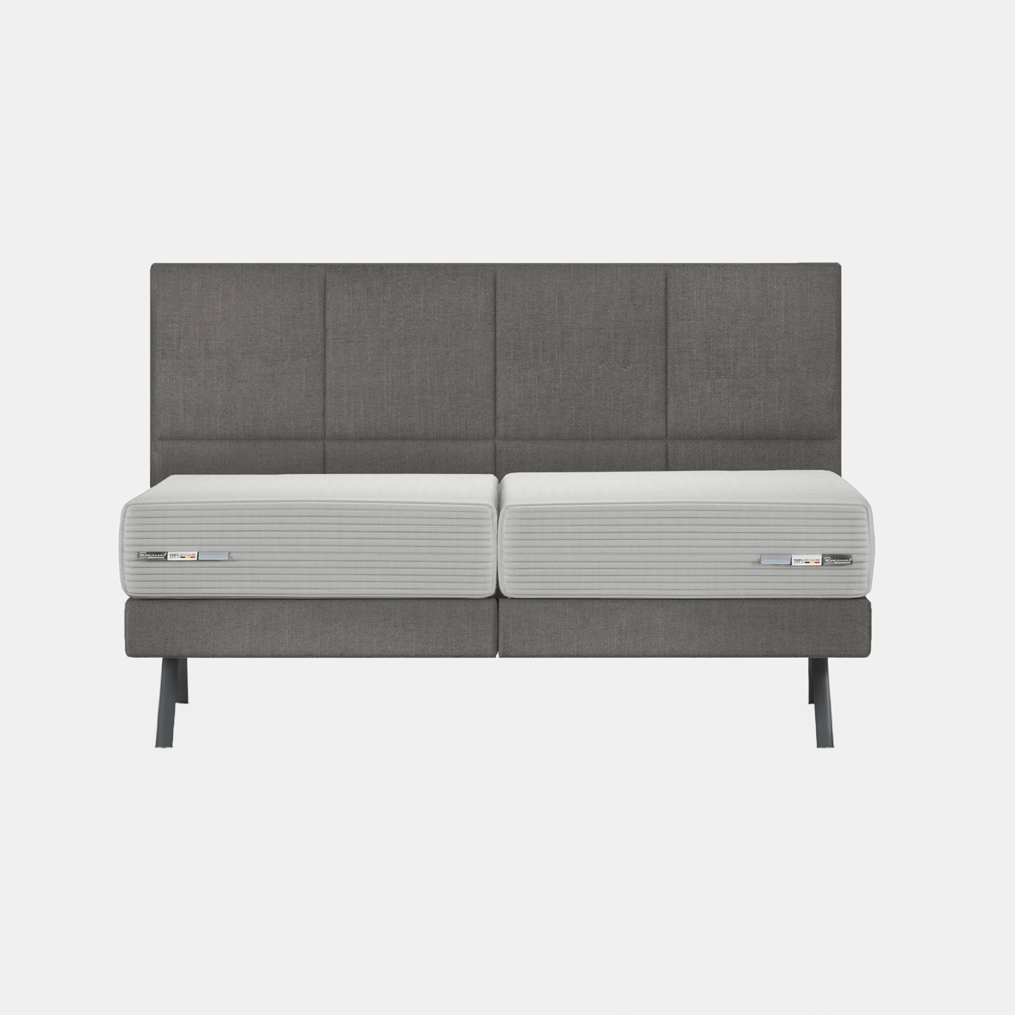 Bed SQUARE SMALL HEADBOARD + BOX SPRING | QUEEN SIZE KREAMAT