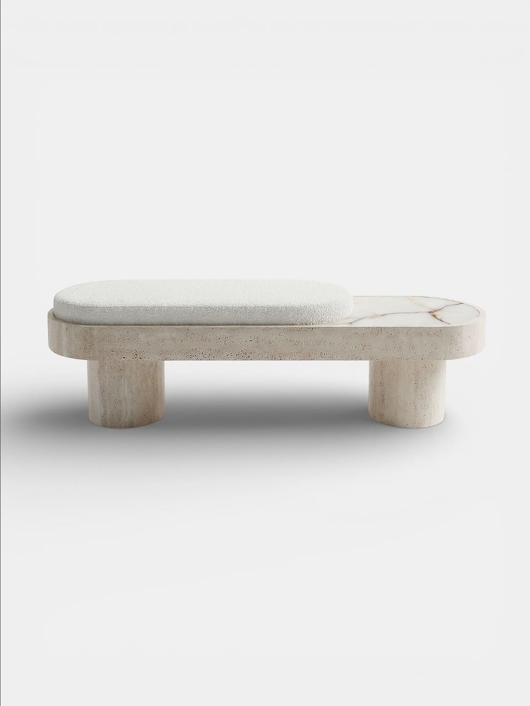 Bench NOTO TRAVERTINE & SHELL ONYX BENCH - BOUCLÉ MARBERA