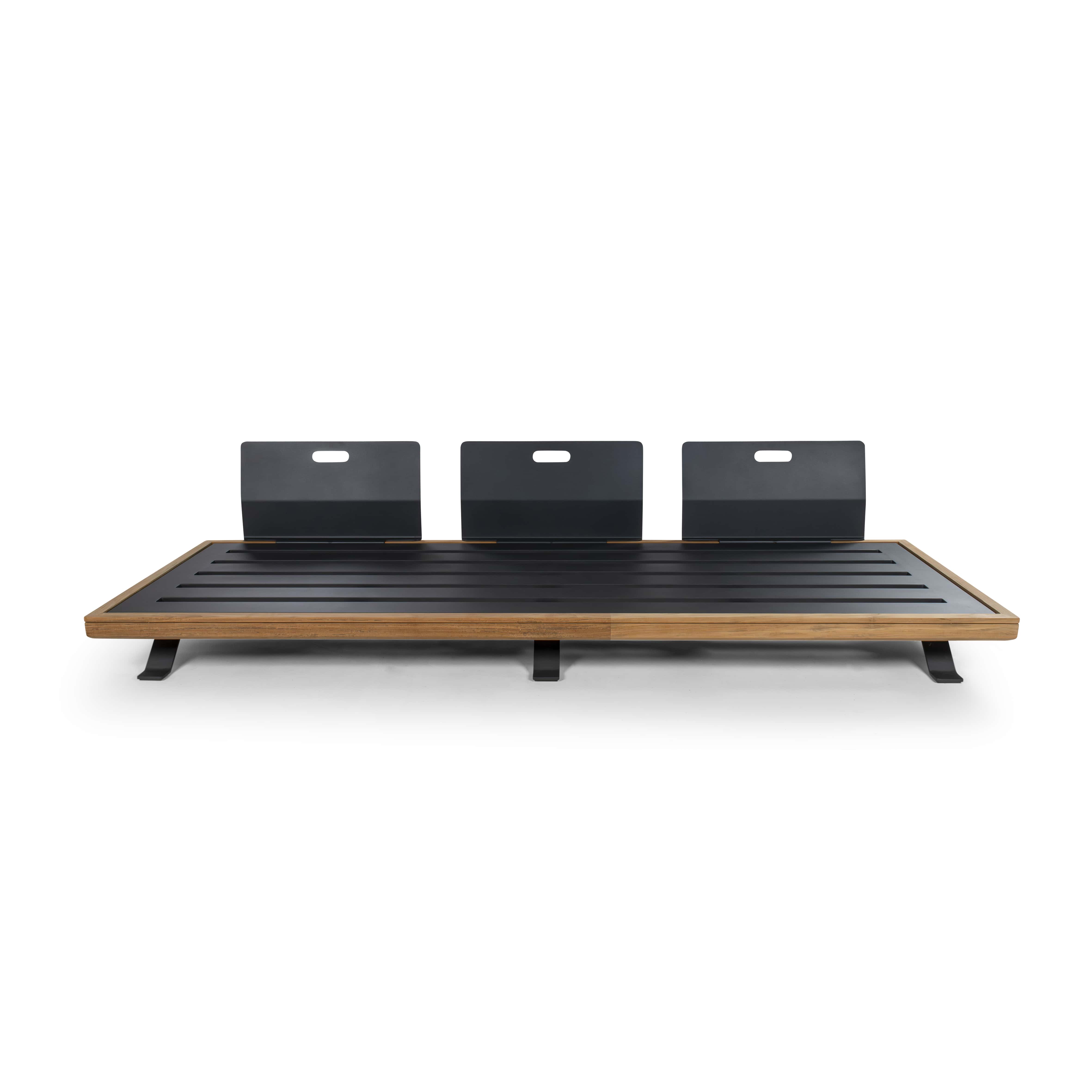 Betaco Betaco Praiano Lounge 3S Teak and Aluminum Outdoor Sofa