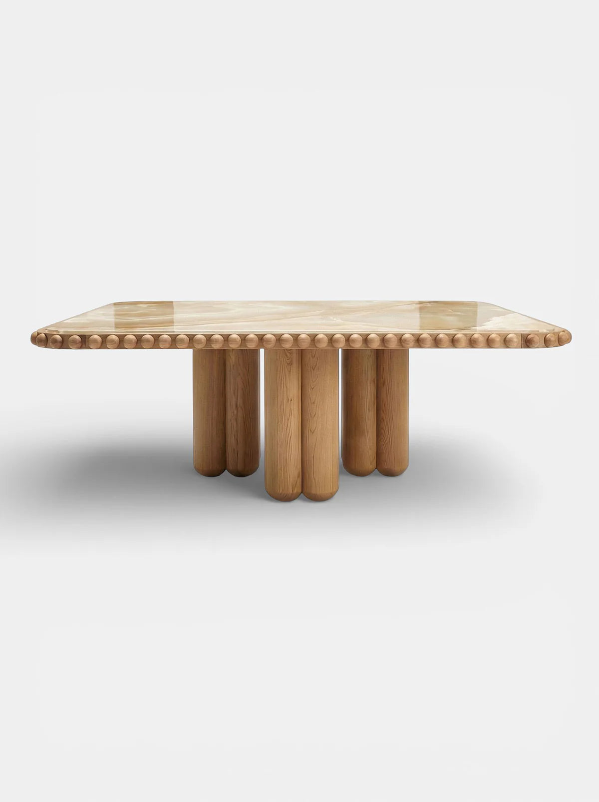 BISCUIT SIXTIES ONYX AND OAK DINING TABLE