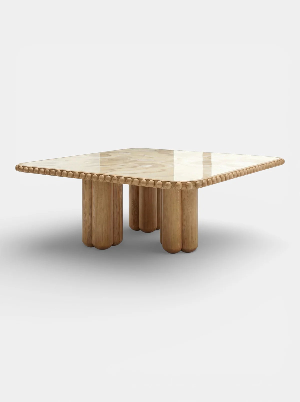 BISCUIT SIXTIES ONYX AND OAK DINING TABLE