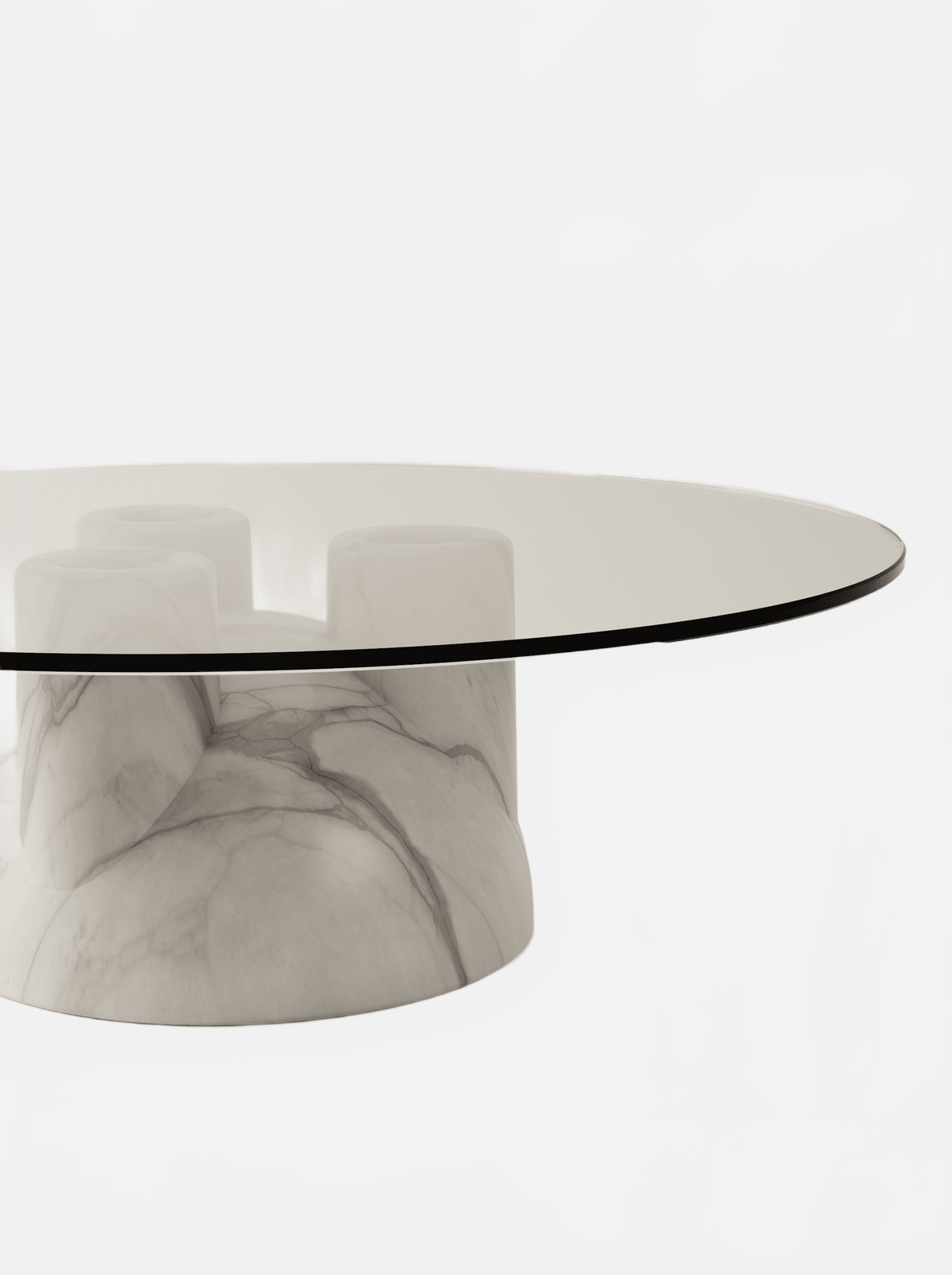 BURGIO ARABESCATO MARBLE TAAABLE — REVERSIBLE SCULPTURAL MARBLE COFFEE TABLE Coffee Table