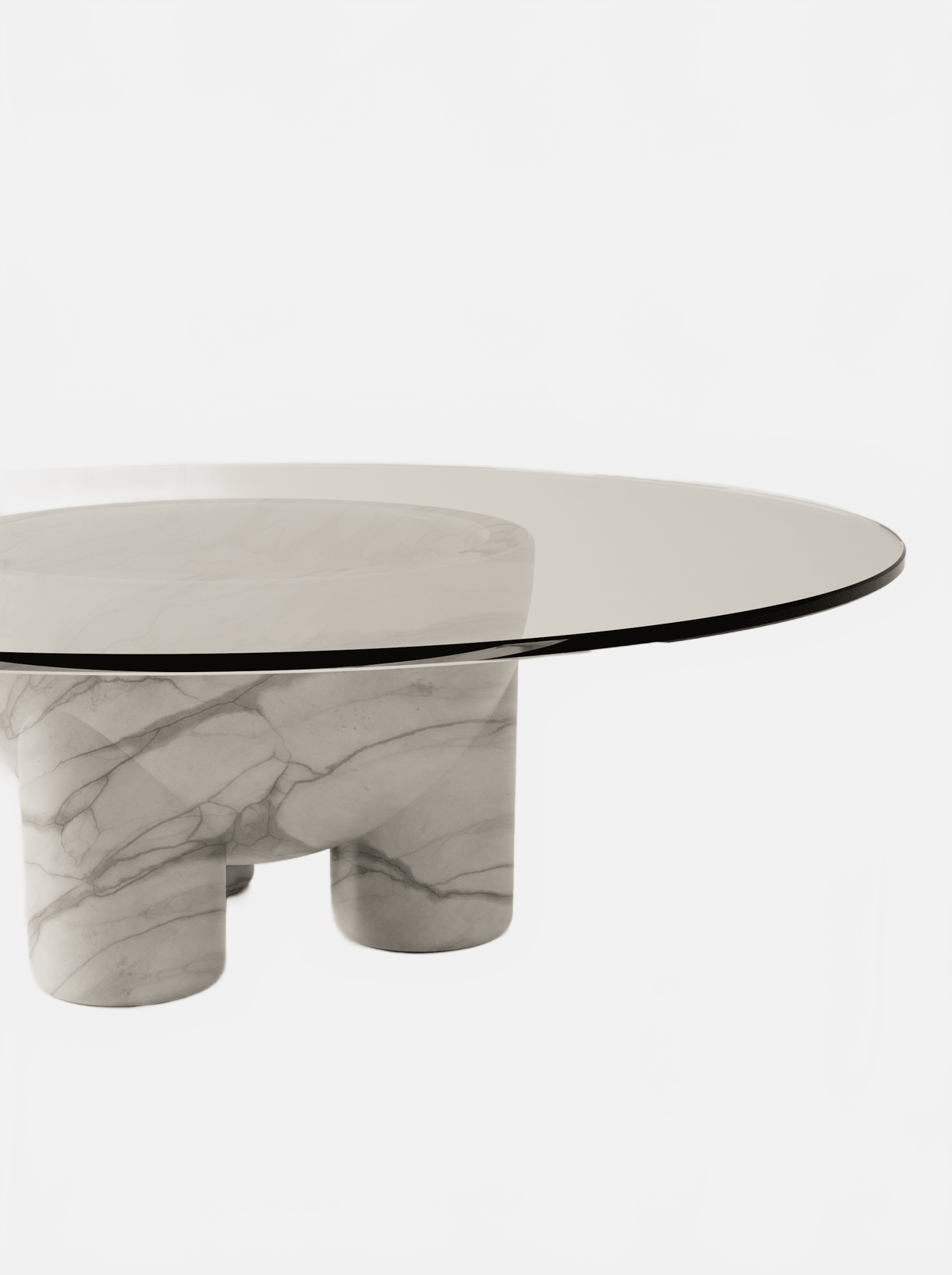 BURGIO ARABESCATO MARBLE TAAABLE — REVERSIBLE SCULPTURAL MARBLE COFFEE TABLE Coffee Table