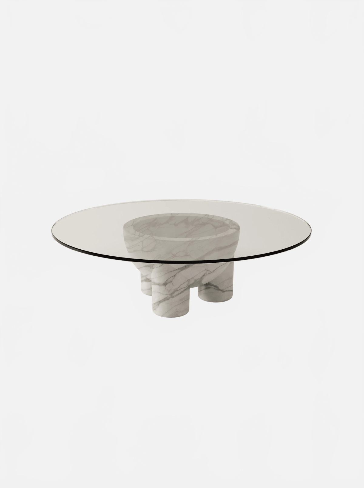 BURGIO ARABESCATO MARBLE TAAABLE — REVERSIBLE SCULPTURAL MARBLE COFFEE TABLE Coffee Table