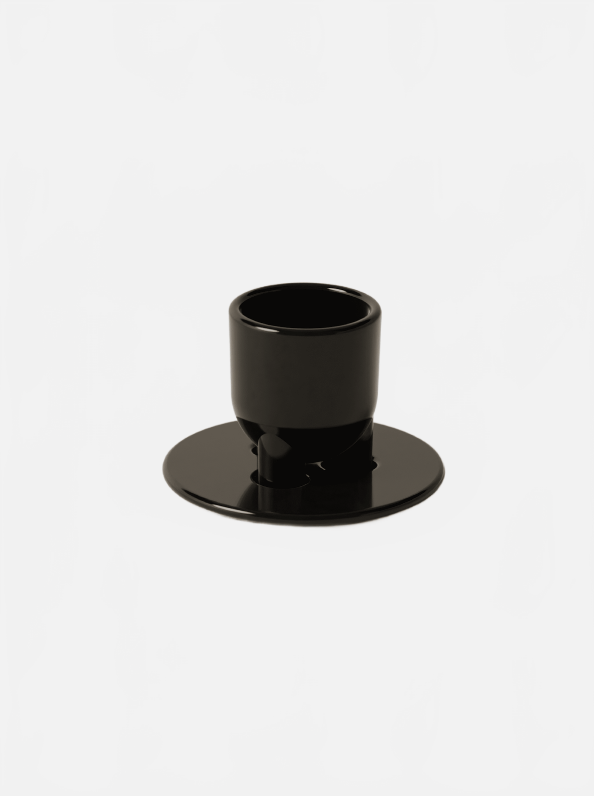 BURGIO BLACK CUUUP GLOSSY – SCULPTURAL CERAMIC ESPRESSO CUP & SAUCER Espresso Cup & Saucer
