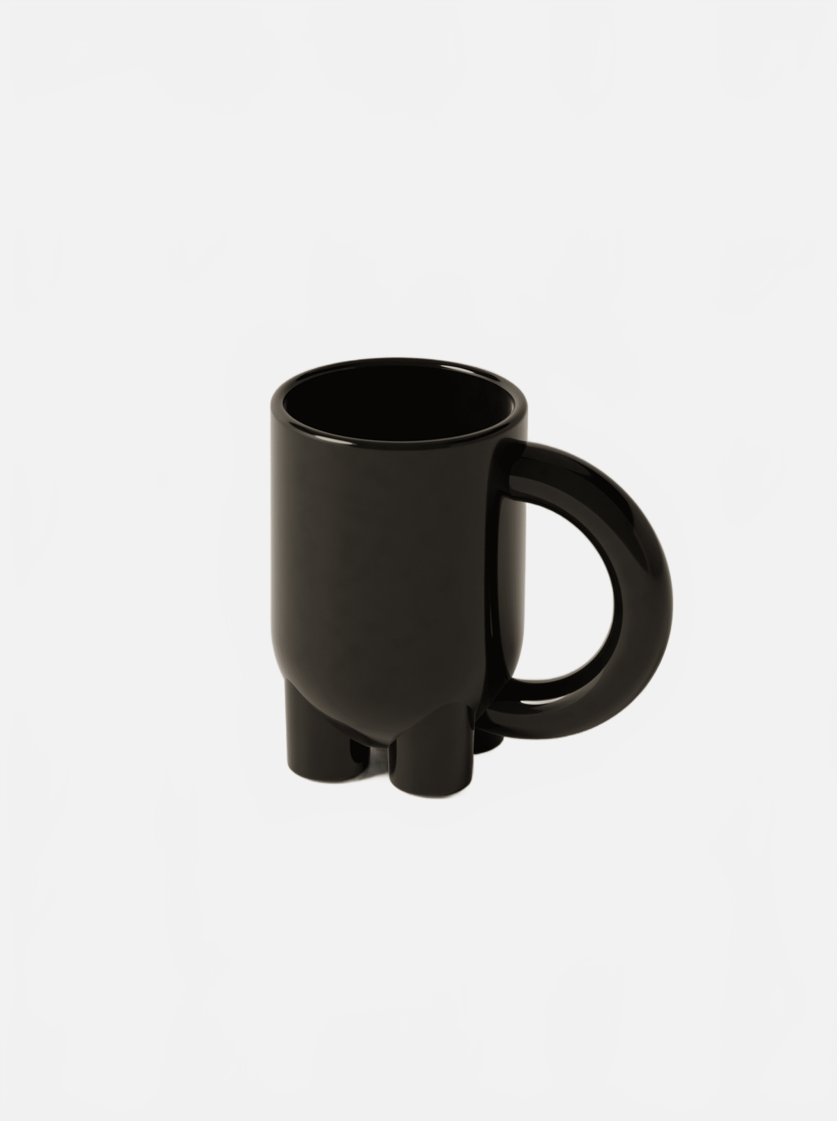 BURGIO BLACK MUUUUG GLOSSY – SCULPTURAL TALL CERAMIC MUG Mug