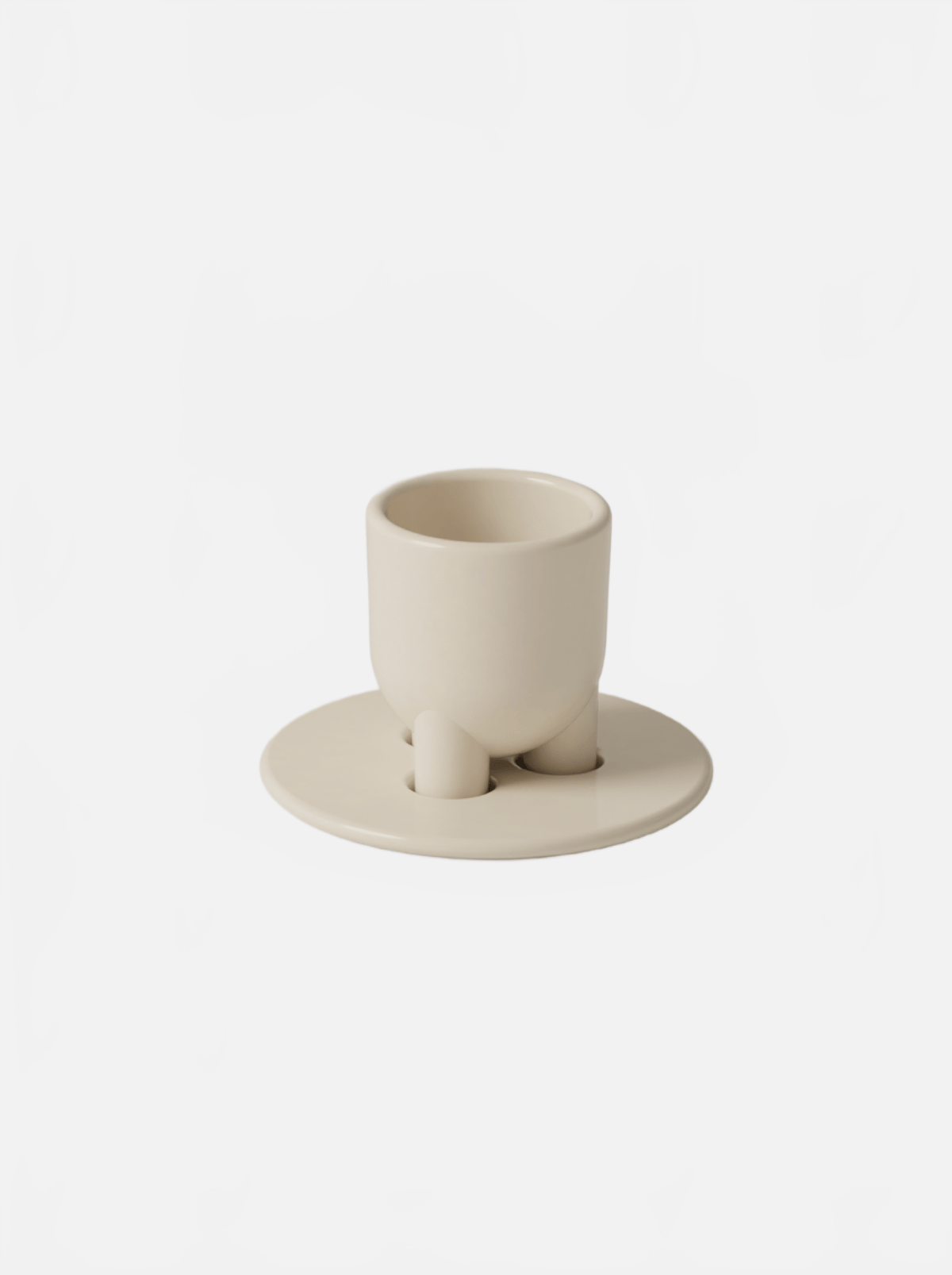 BURGIO BONE CUUUP GLOSSY – SCULPTURAL CERAMIC ESPRESSO CUP & SAUCER Espresso Cup & Saucer