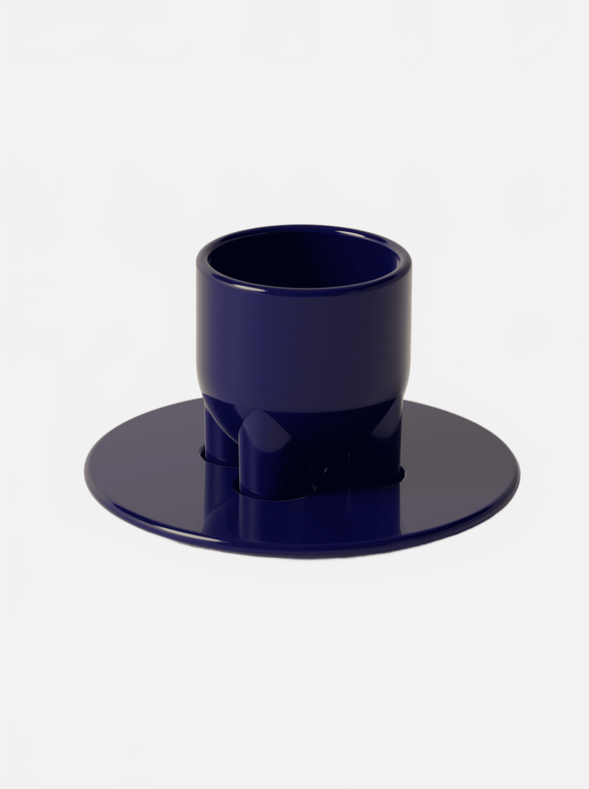 BURGIO COBALT UUUUCCIO GLOSSY – SCULPTURAL CERAMIC CAPPUCCINO CUP & SAUCER Cappuccino Cup & Saucer