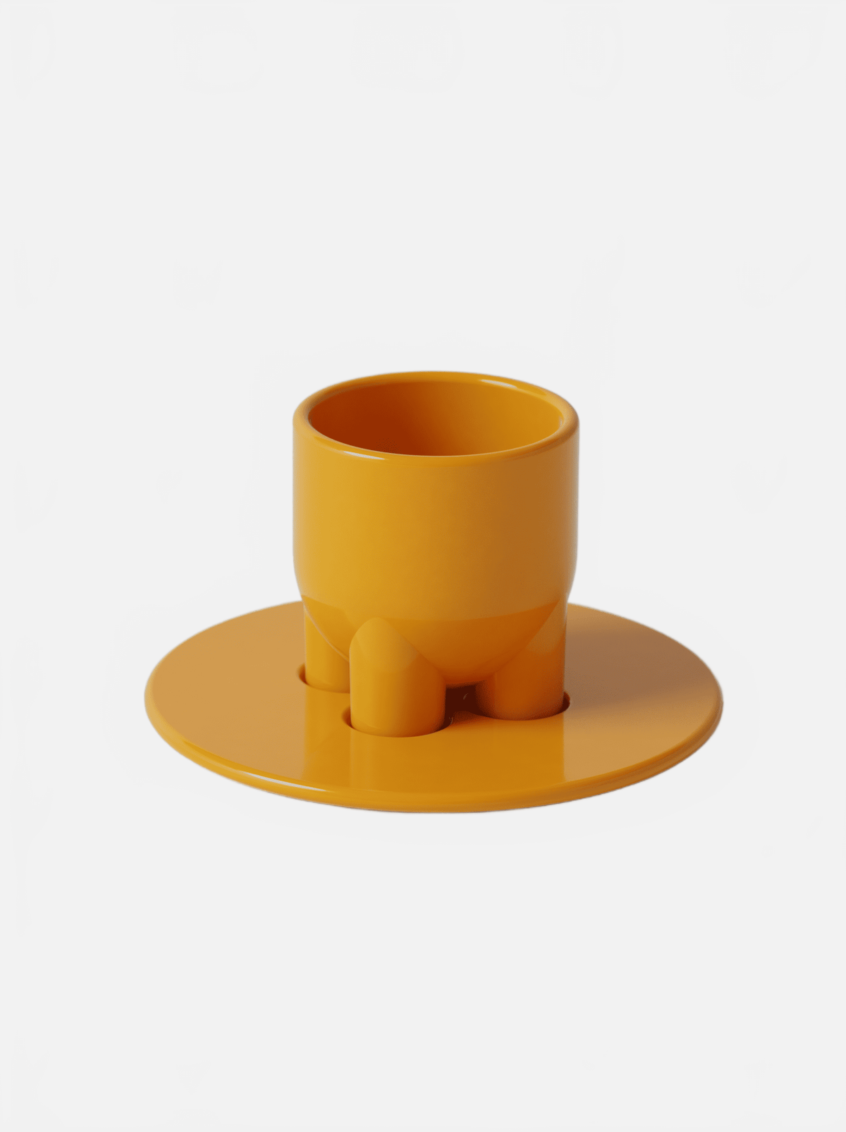 BURGIO MANGO UUUUCCIO GLOSSY – SCULPTURAL CERAMIC CAPPUCCINO CUP & SAUCER Cappuccino Cup & Saucer