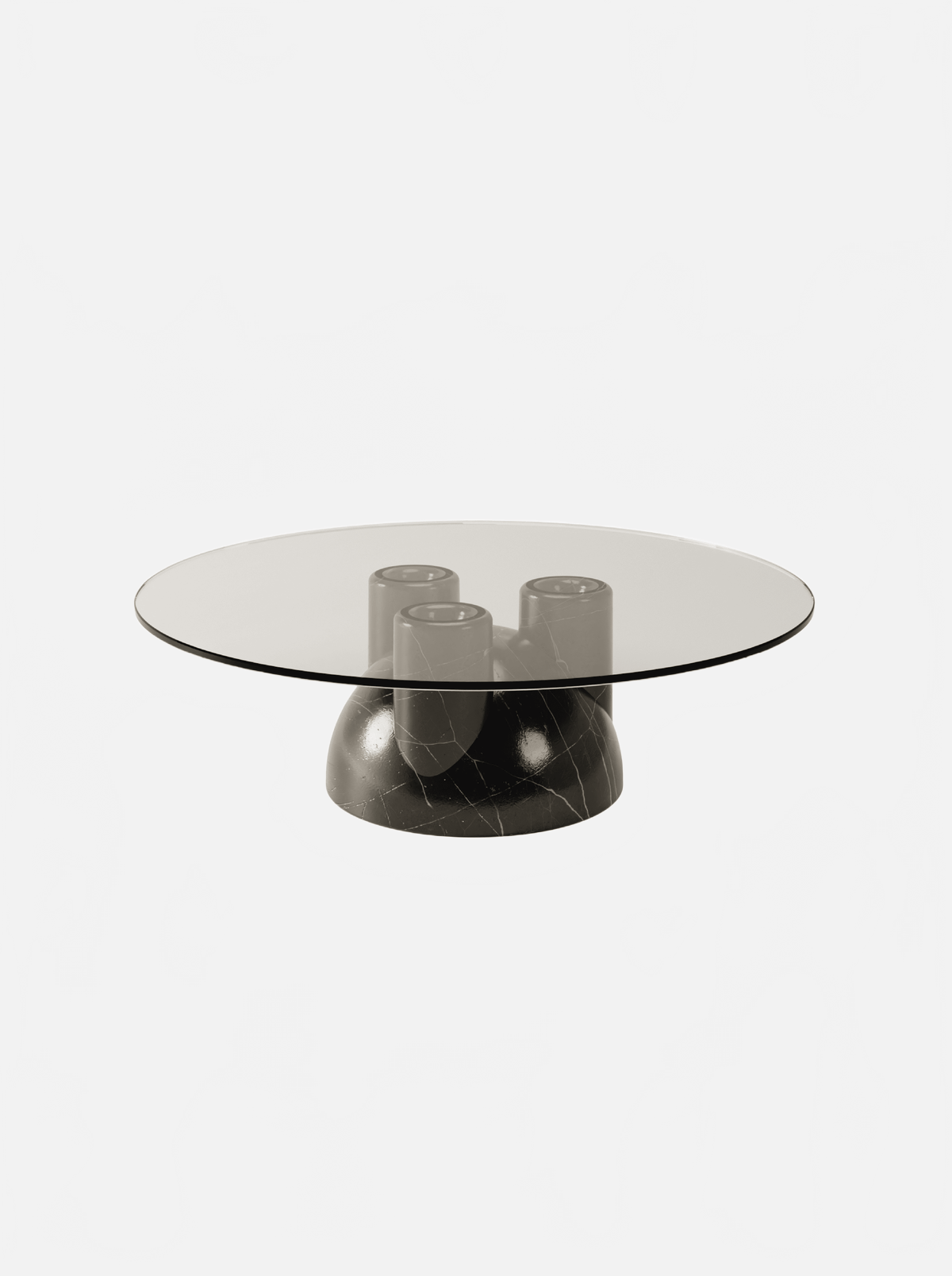 BURGIO NERO MARQUINA MARBLE TAAABLE — REVERSIBLE SCULPTURAL MARBLE COFFEE TABLE Coffee Table