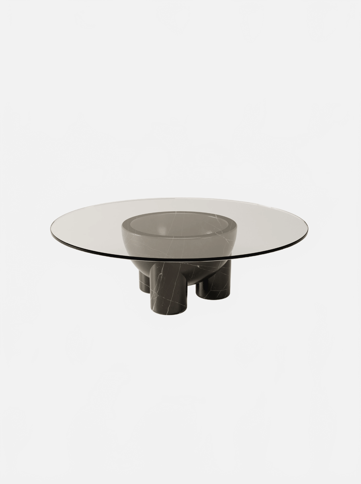 BURGIO NERO MARQUINA MARBLE TAAABLE — REVERSIBLE SCULPTURAL MARBLE COFFEE TABLE Coffee Table