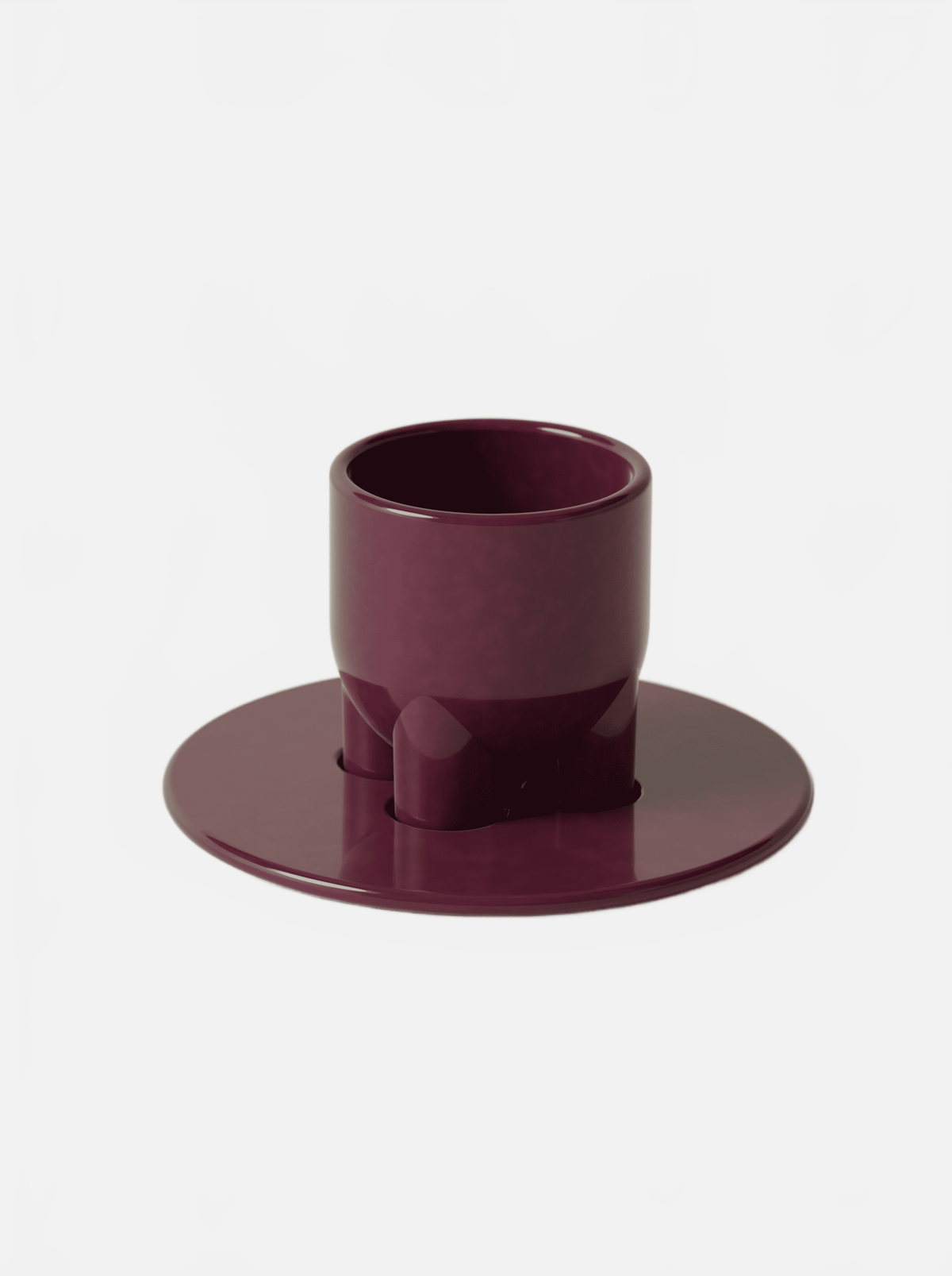 BURGIO PORPORA UUUUCCIO GLOSSY – SCULPTURAL CERAMIC CAPPUCCINO CUP & SAUCER Cappuccino Cup & Saucer