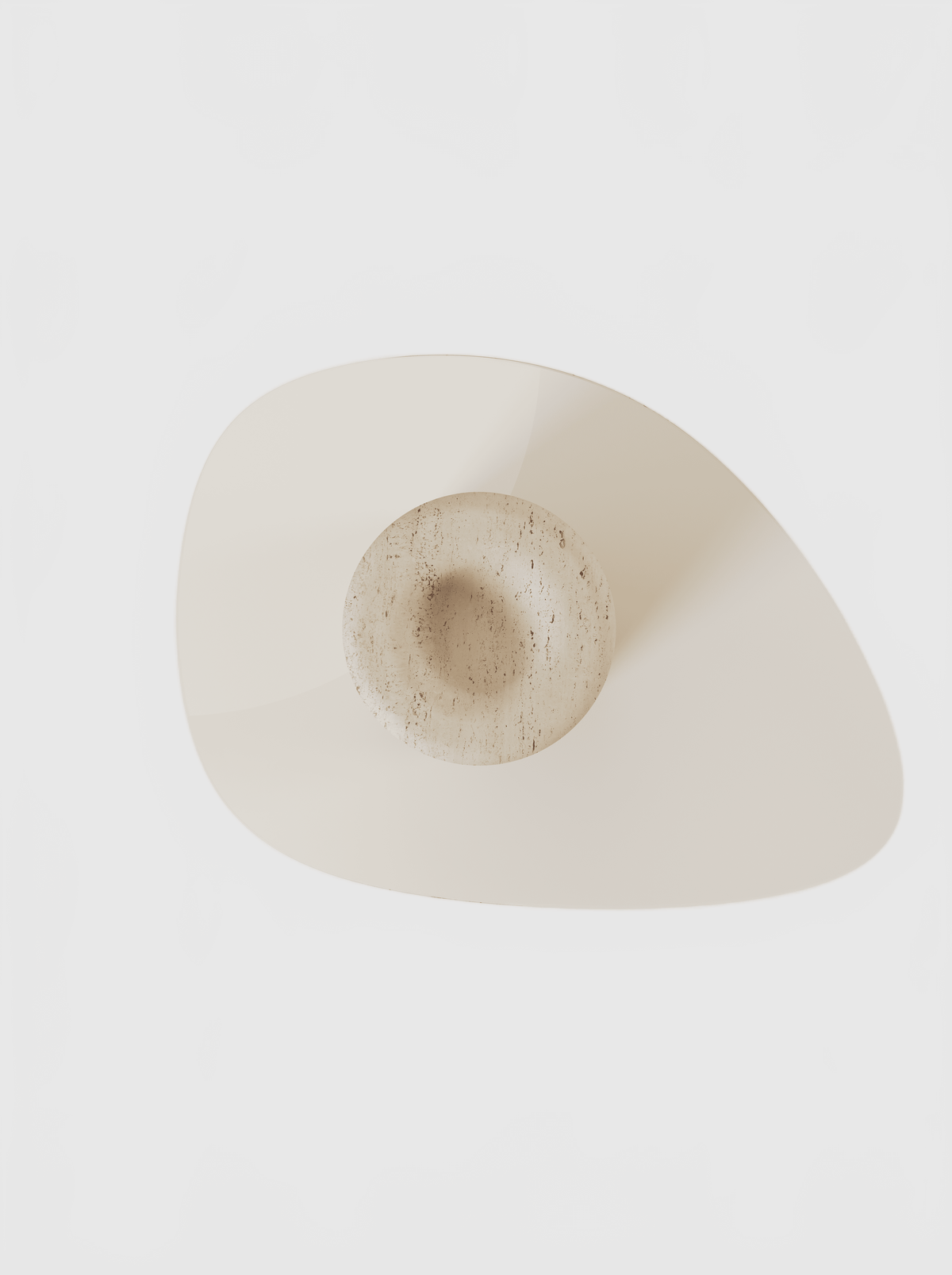 BURGIO UUFO SIDE TABLE — SCULPTURAL TRAVERTINE SIDE TABLE Side Table