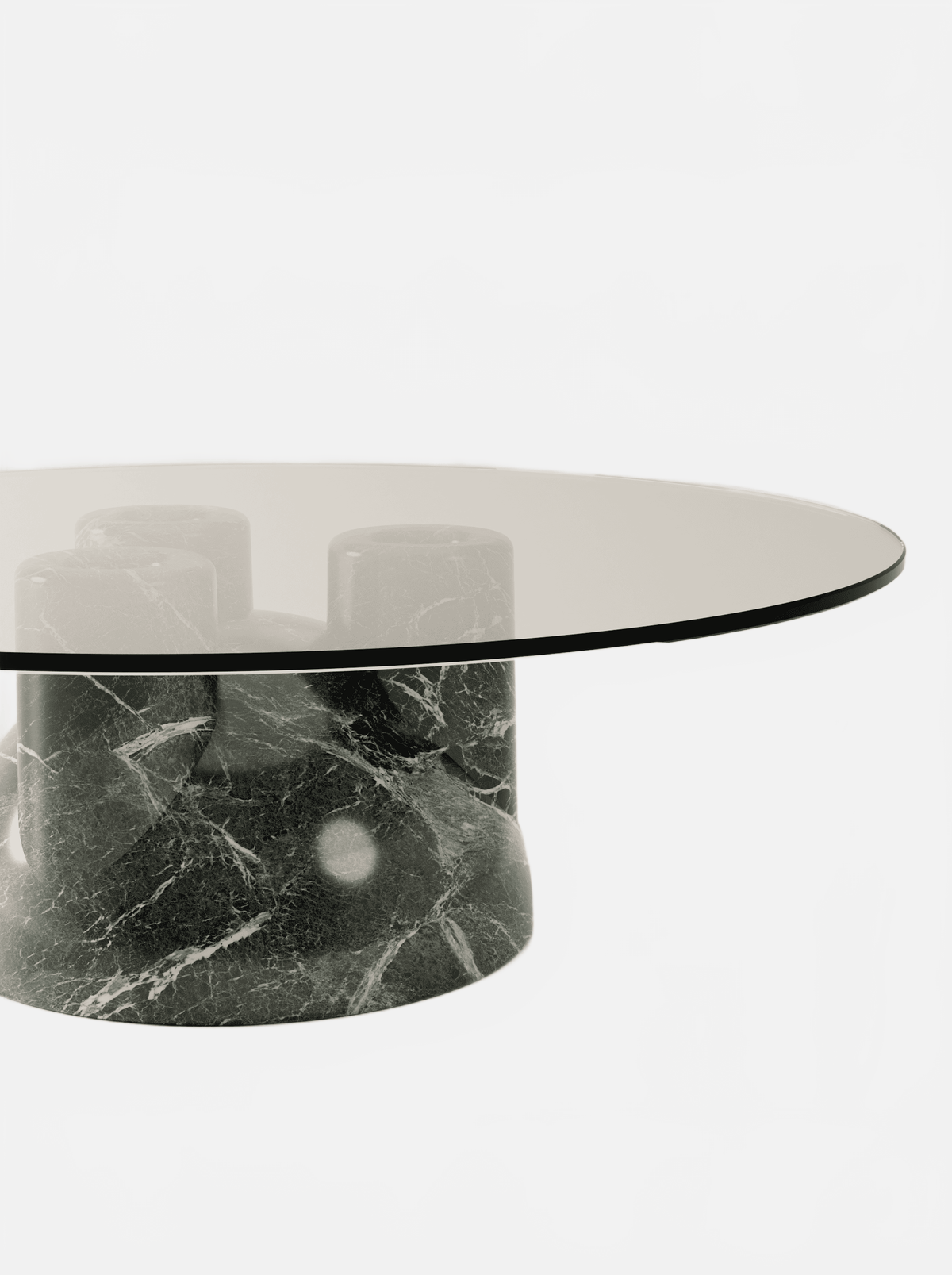 BURGIO VERDE ALPI MARBLE TAAABLE — REVERSIBLE SCULPTURAL MARBLE COFFEE TABLE Coffee Table