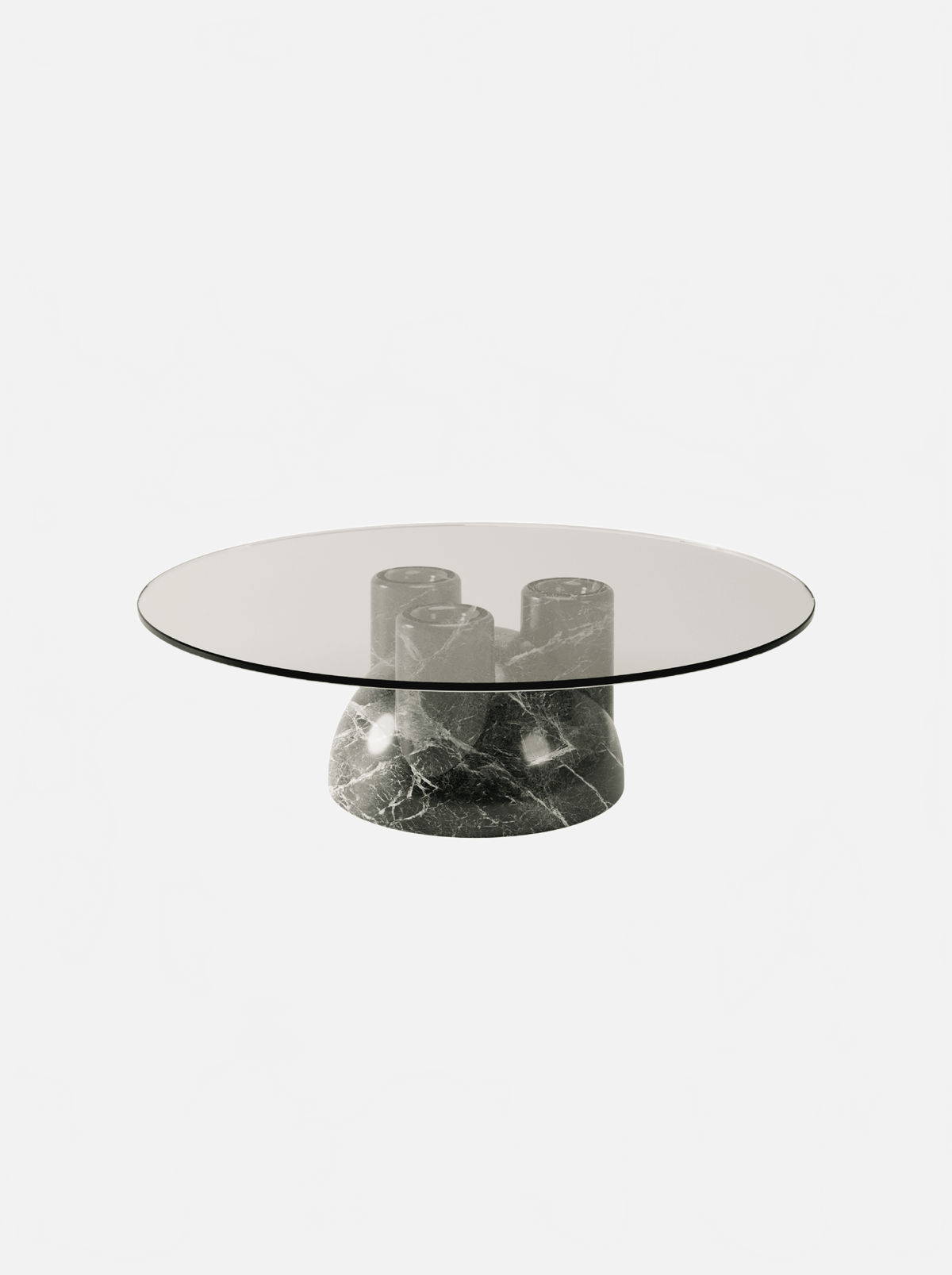 BURGIO VERDE ALPI MARBLE TAAABLE — REVERSIBLE SCULPTURAL MARBLE COFFEE TABLE Coffee Table