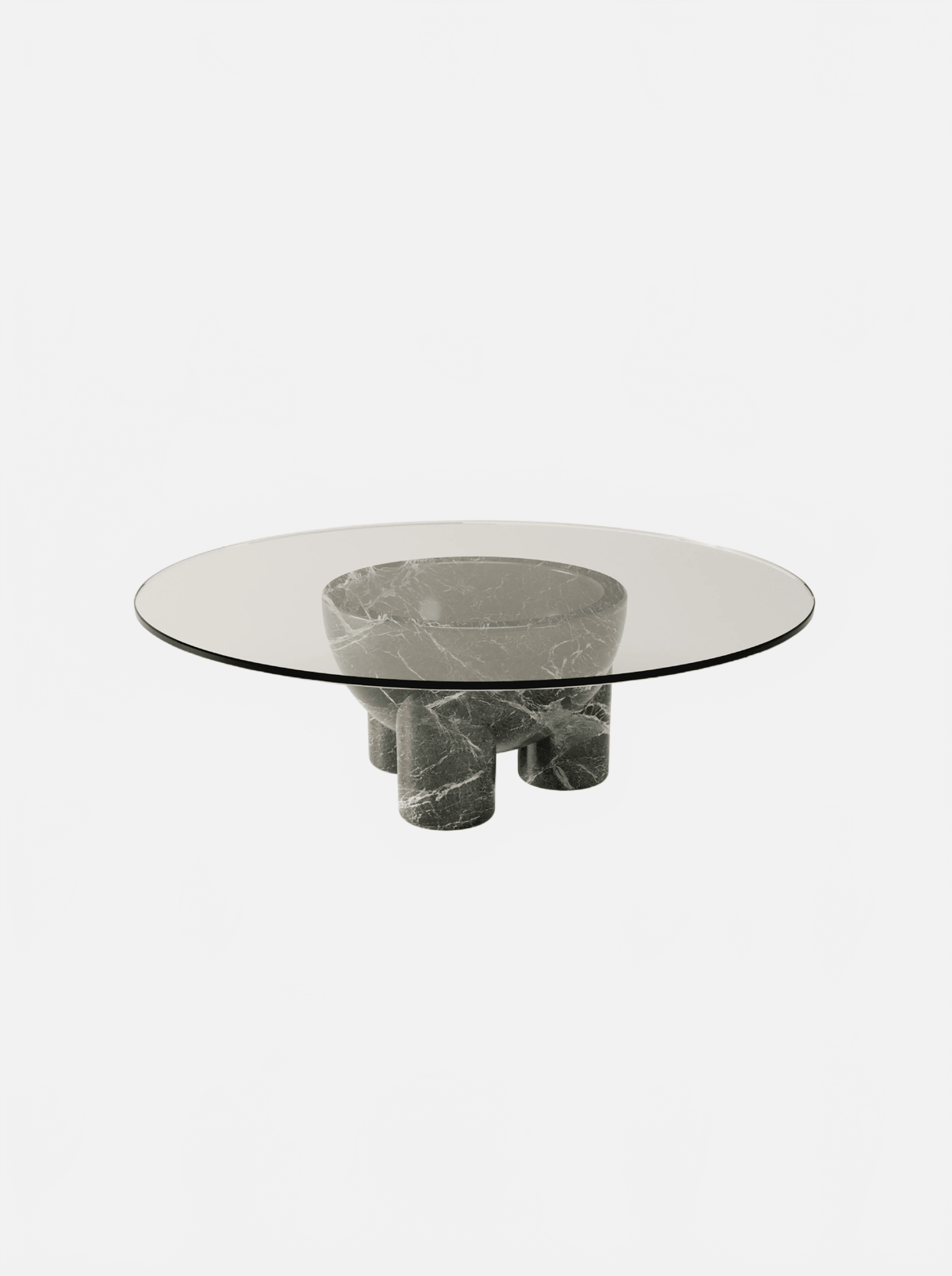 BURGIO VERDE ALPI MARBLE TAAABLE — REVERSIBLE SCULPTURAL MARBLE COFFEE TABLE Coffee Table