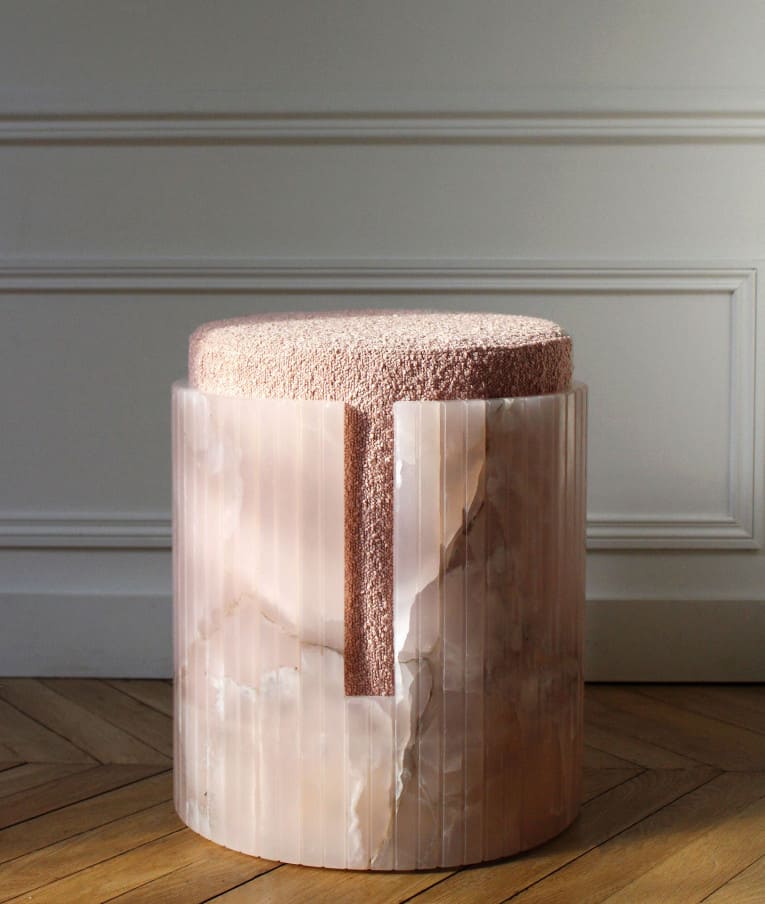 Stool PINK ONYX DOLCE STOOL MARBERA