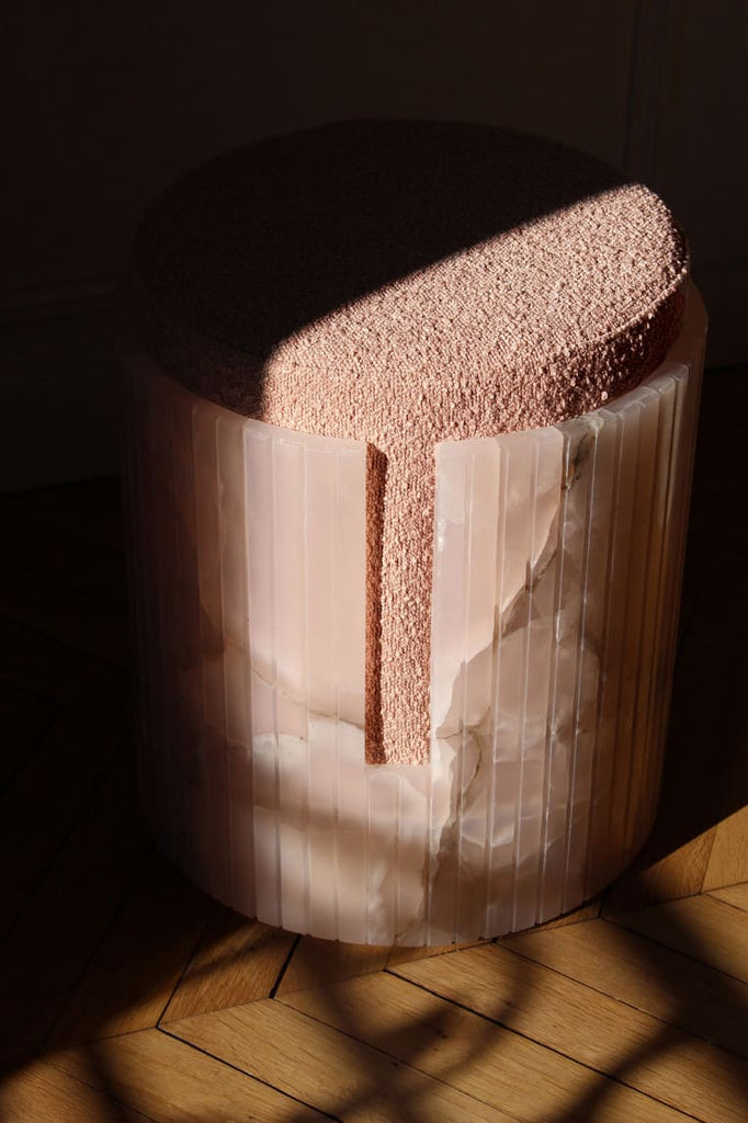 Stool PINK ONYX DOLCE STOOL MARBERA