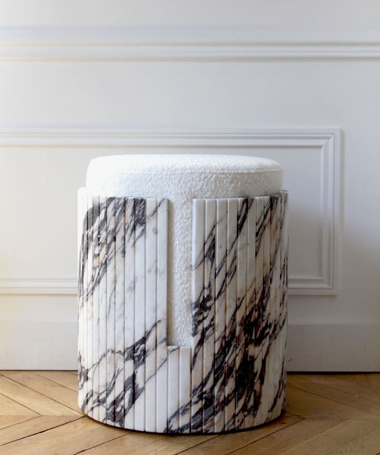 Stool CALACATTA VIOLA MARBLE DOLCE STOOL MARBERA