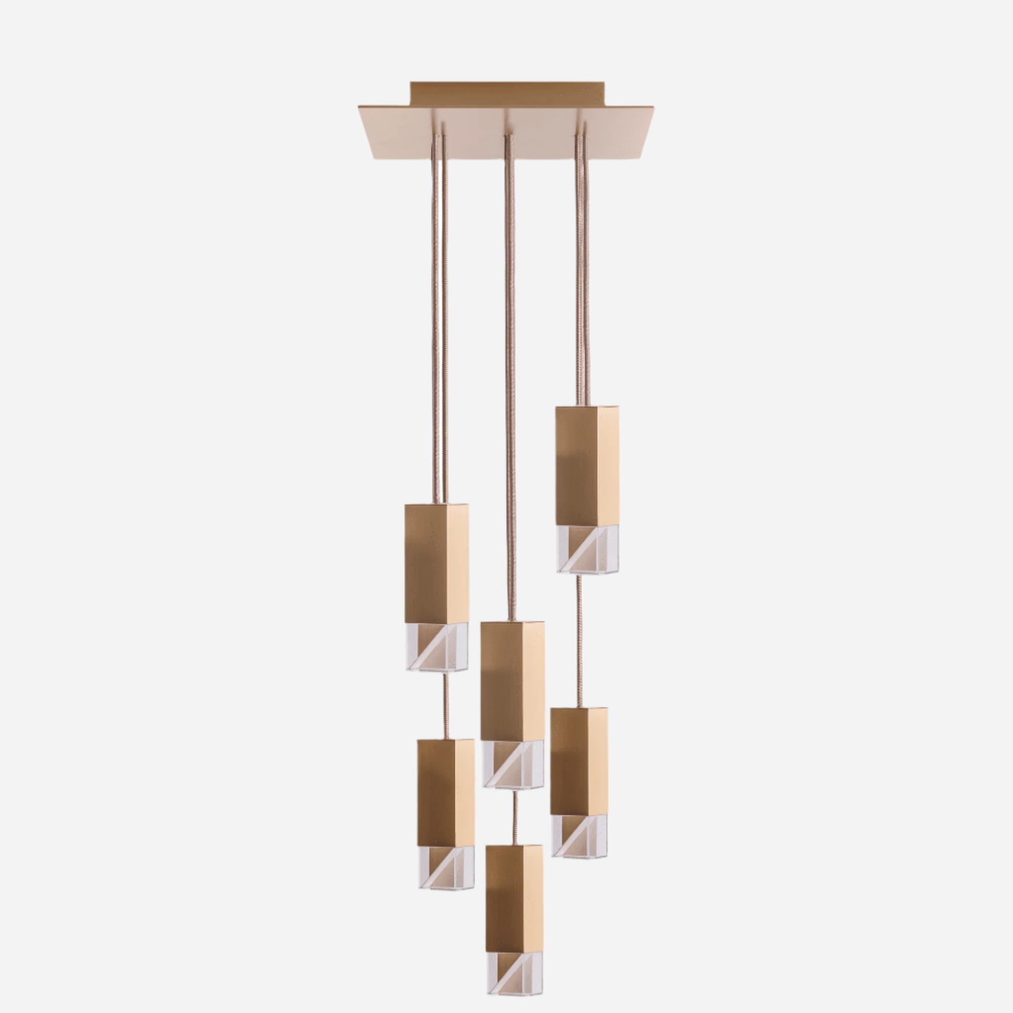 Chandelier Brass - Satin w/ Golden Matt Finish LAMP/ ONE 6-LIGHT CHANDELIER FORMAMINIMA