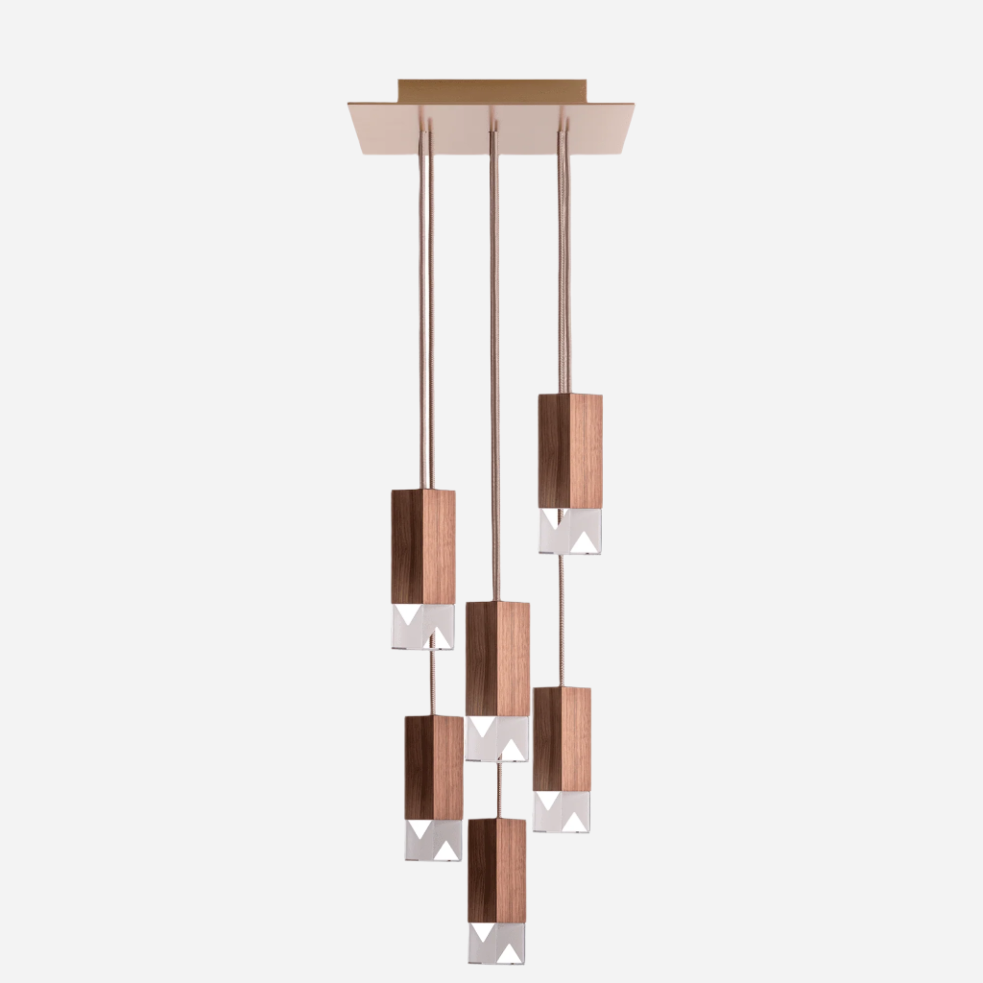 Chandelier Canaletto Walnut Wood LAMP/ ONE 6-LIGHT CHANDELIER FORMAMINIMA