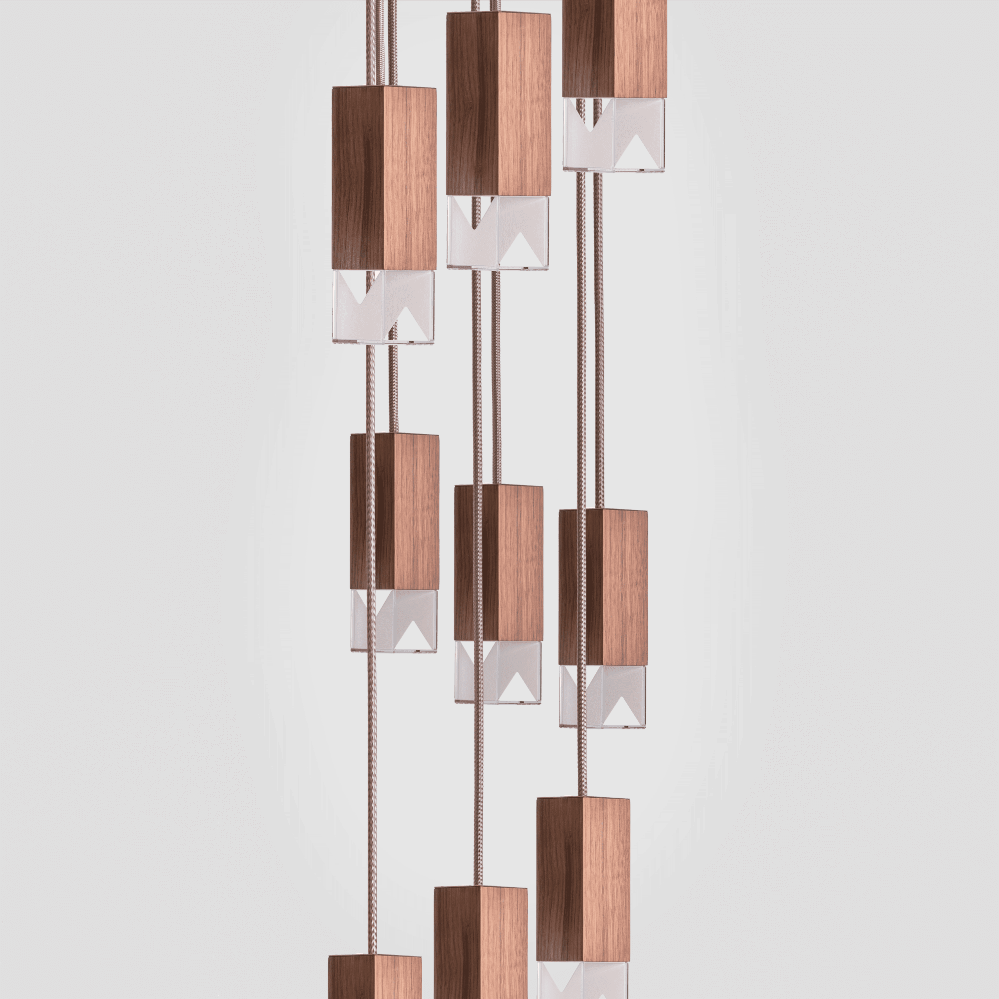 Chandelier Canaletto Walnut Wood LAMP/ ONE 9-LIGHT CHANDELIER FORMAMINIMA