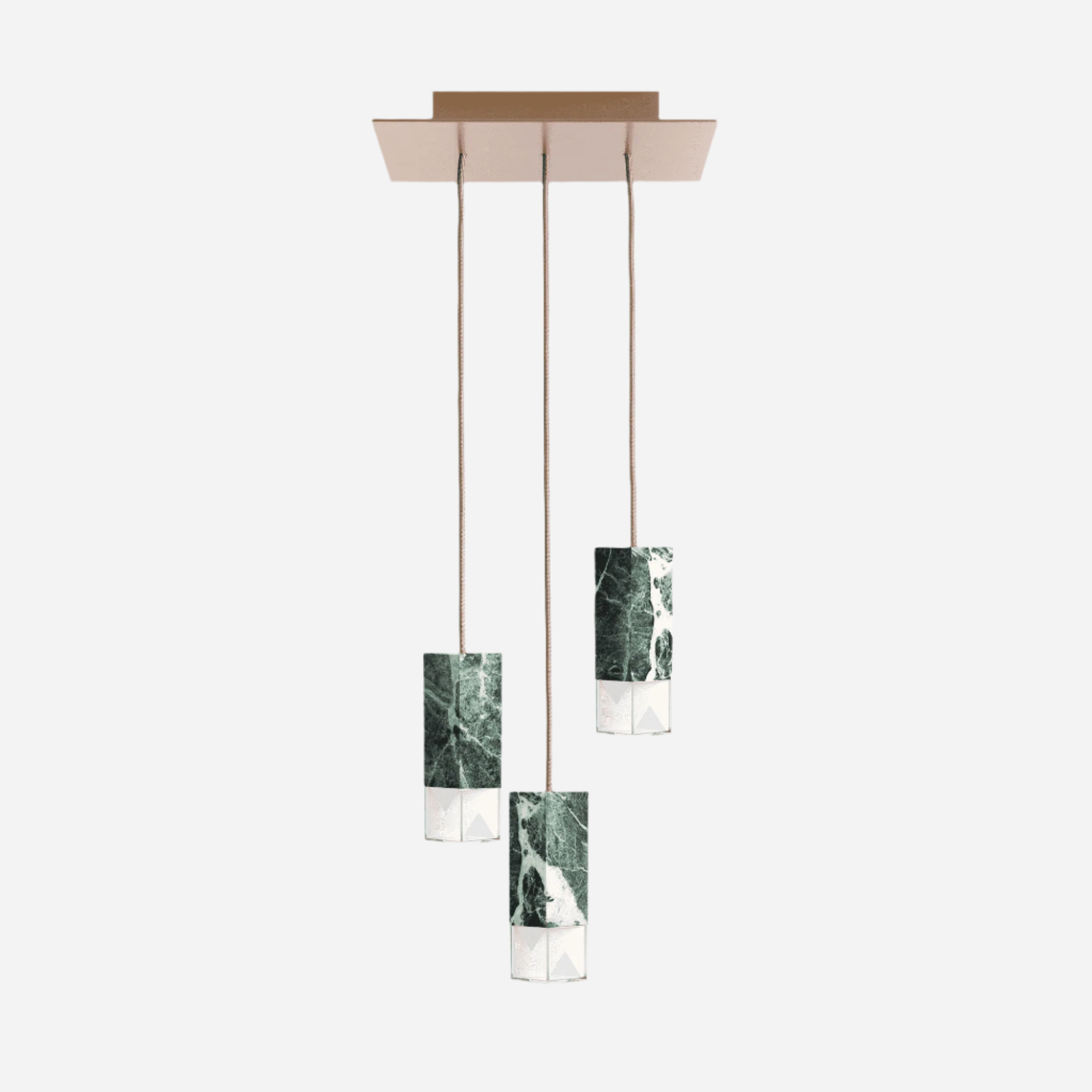 Chandelier Green Alps Marble LAMP/ ONE TRIO-LIGHT CHANDELIER FORMAMINIMA