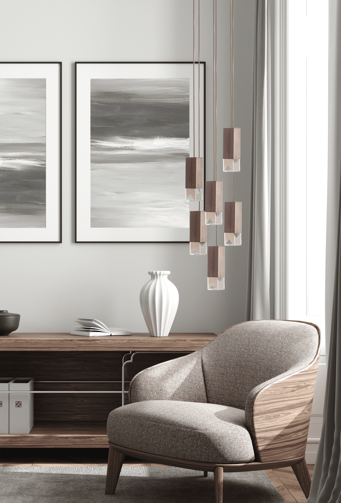Chandelier LAMP/ ONE 6-LIGHT CHANDELIER FORMAMINIMA