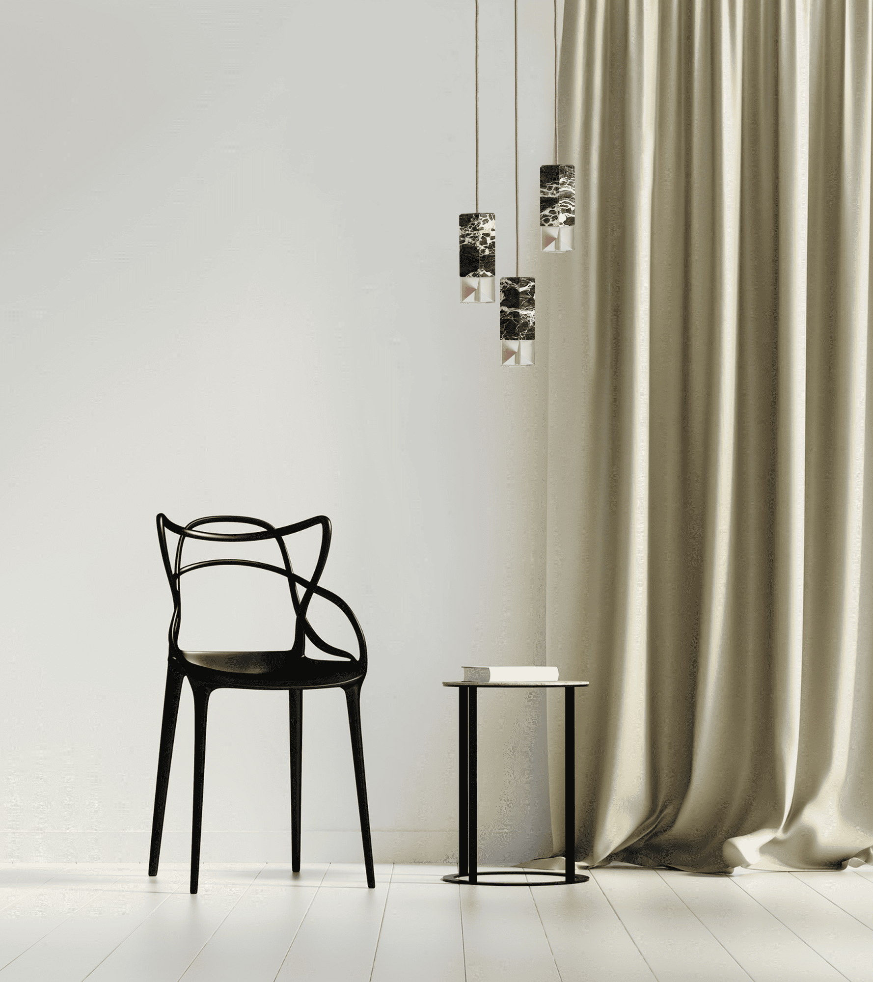 Chandelier LAMP/ ONE TRIO-LIGHT CHANDELIER FORMAMINIMA