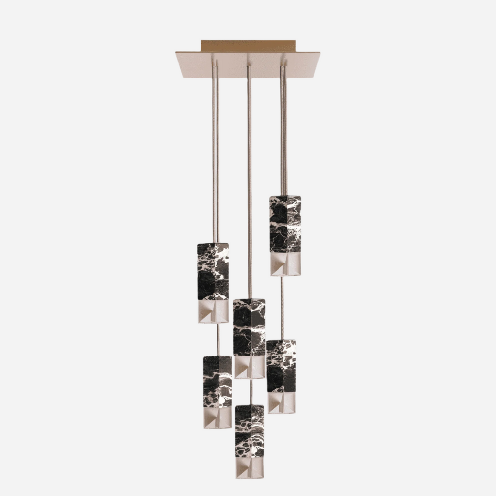 Chandelier Portoro Gold Marble LAMP/ ONE 6-LIGHT CHANDELIER FORMAMINIMA
