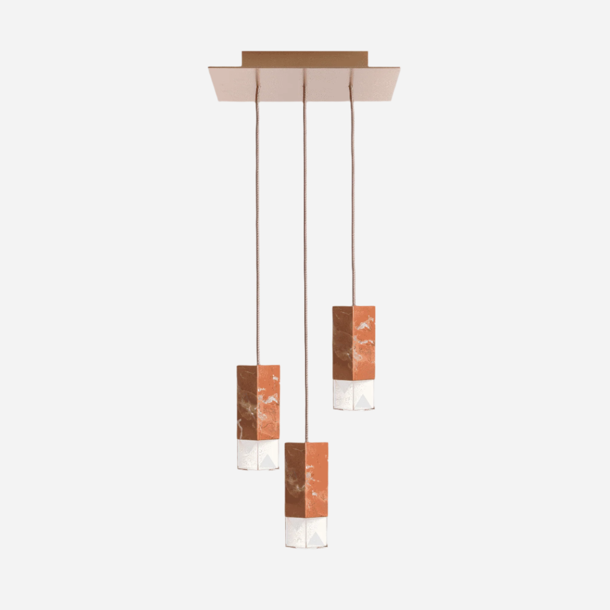 Chandelier Red Collemandina Marble LAMP/ ONE TRIO-LIGHT CHANDELIER FORMAMINIMA