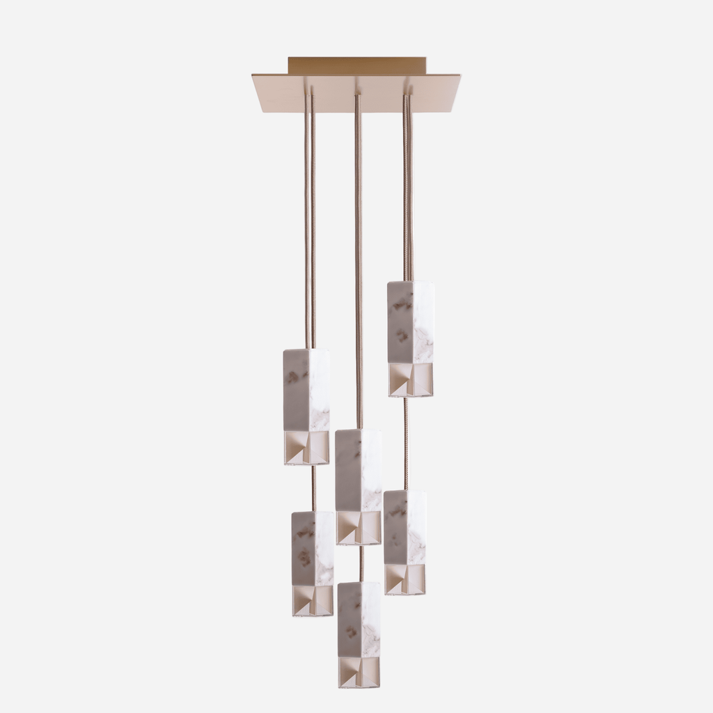 Chandelier White Calacatta Marble LAMP/ ONE 6-LIGHT CHANDELIER FORMAMINIMA