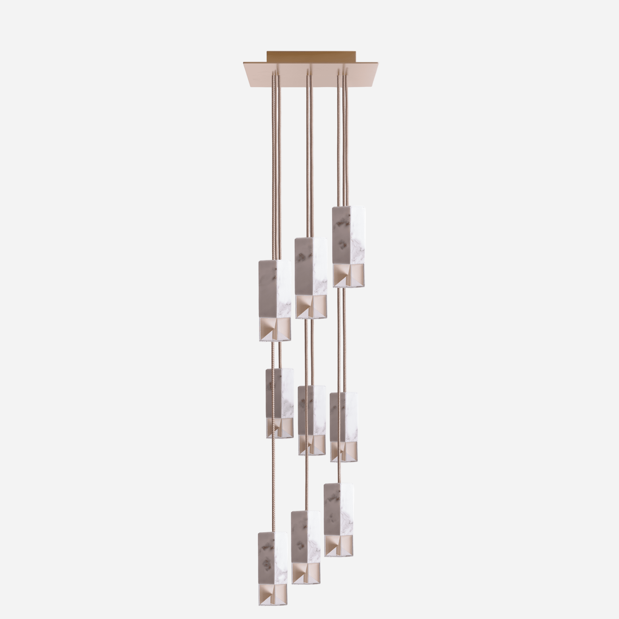 Chandelier White Calacatta Marble LAMP/ ONE 9-LIGHT CHANDELIER FORMAMINIMA