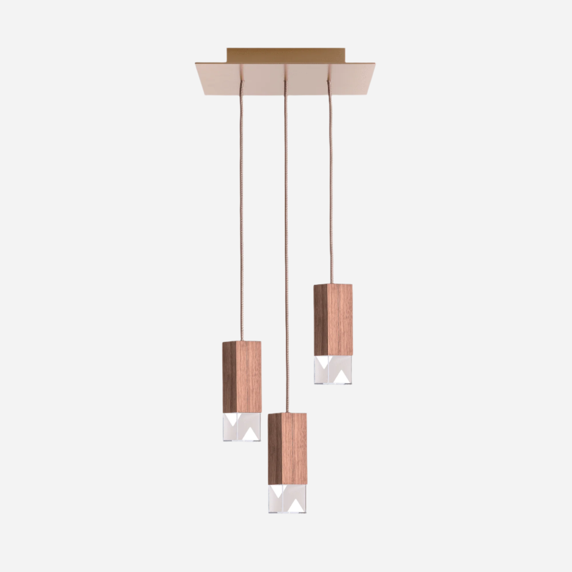 Chandelier Wood LAMP/ ONE TRIO-LIGHT CHANDELIER FORMAMINIMA