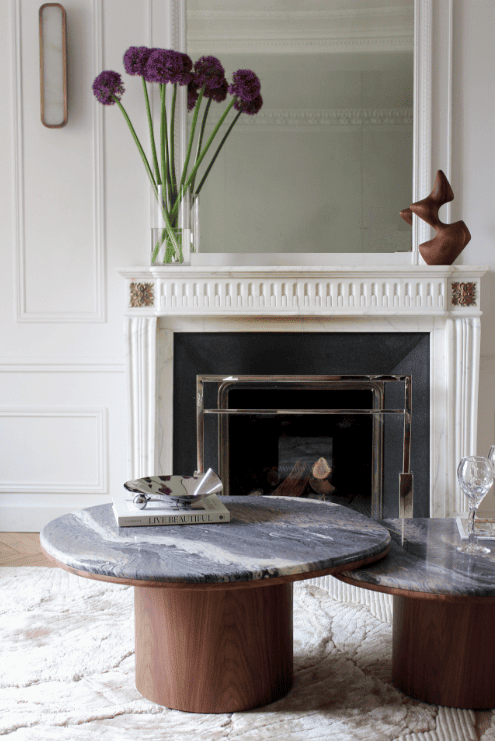 Coffee Table ALEXIS DUO TABLES CIPOLINO MARBLE & WOOD MARBERA