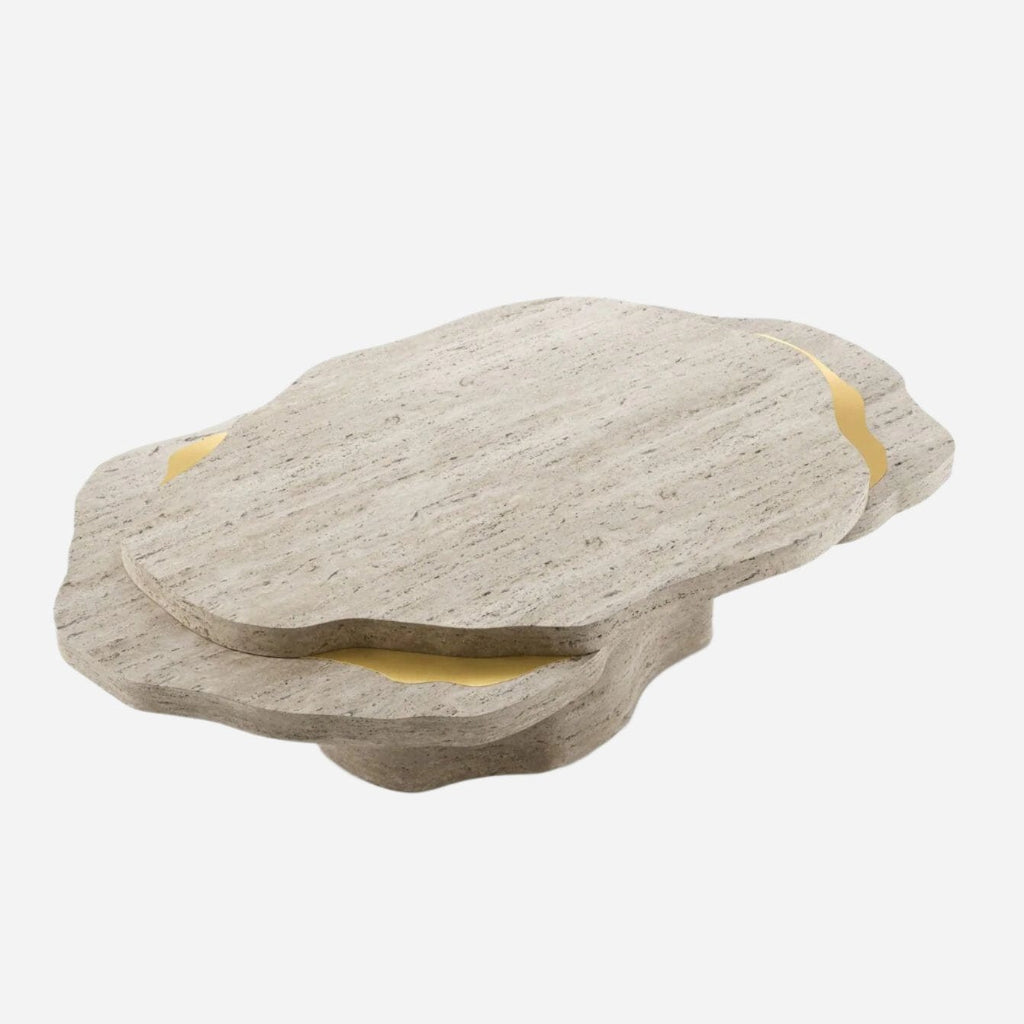 Coffee Table ARIZONA ROMAN TRAVERTINE STONE COFFEE TABLE INSIDHERLAND