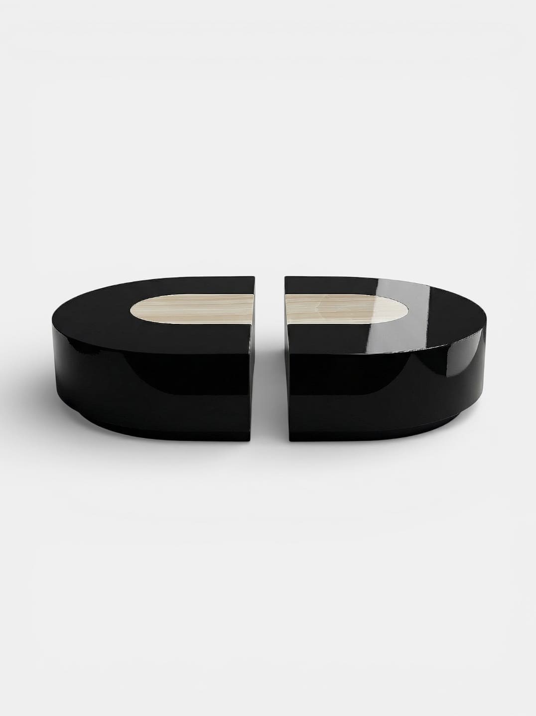 Coffee Table BACI CAPSULE BLACK & IVORY ONYX MARBERA