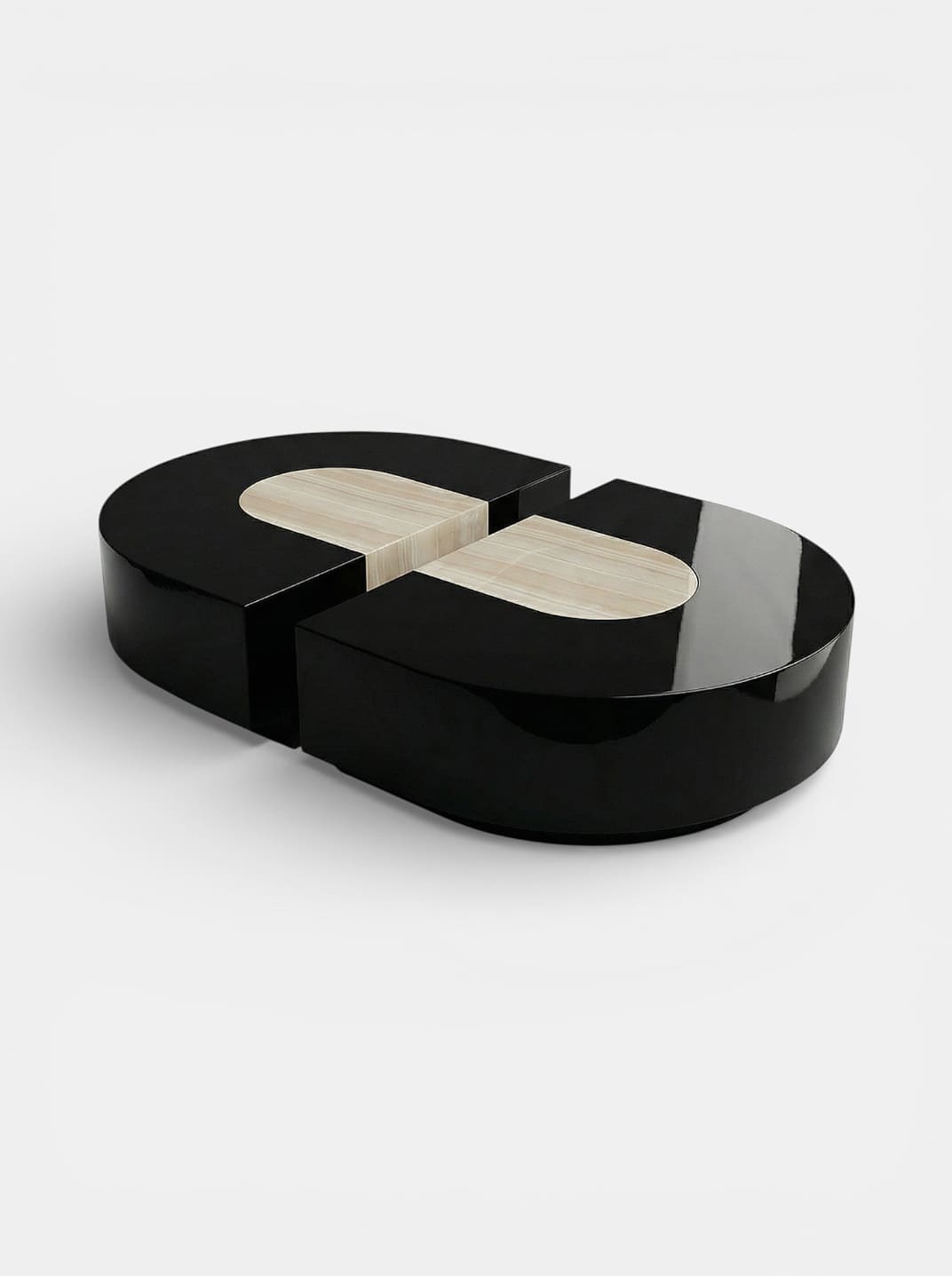 Coffee Table BACI CAPSULE BLACK & IVORY ONYX MARBERA