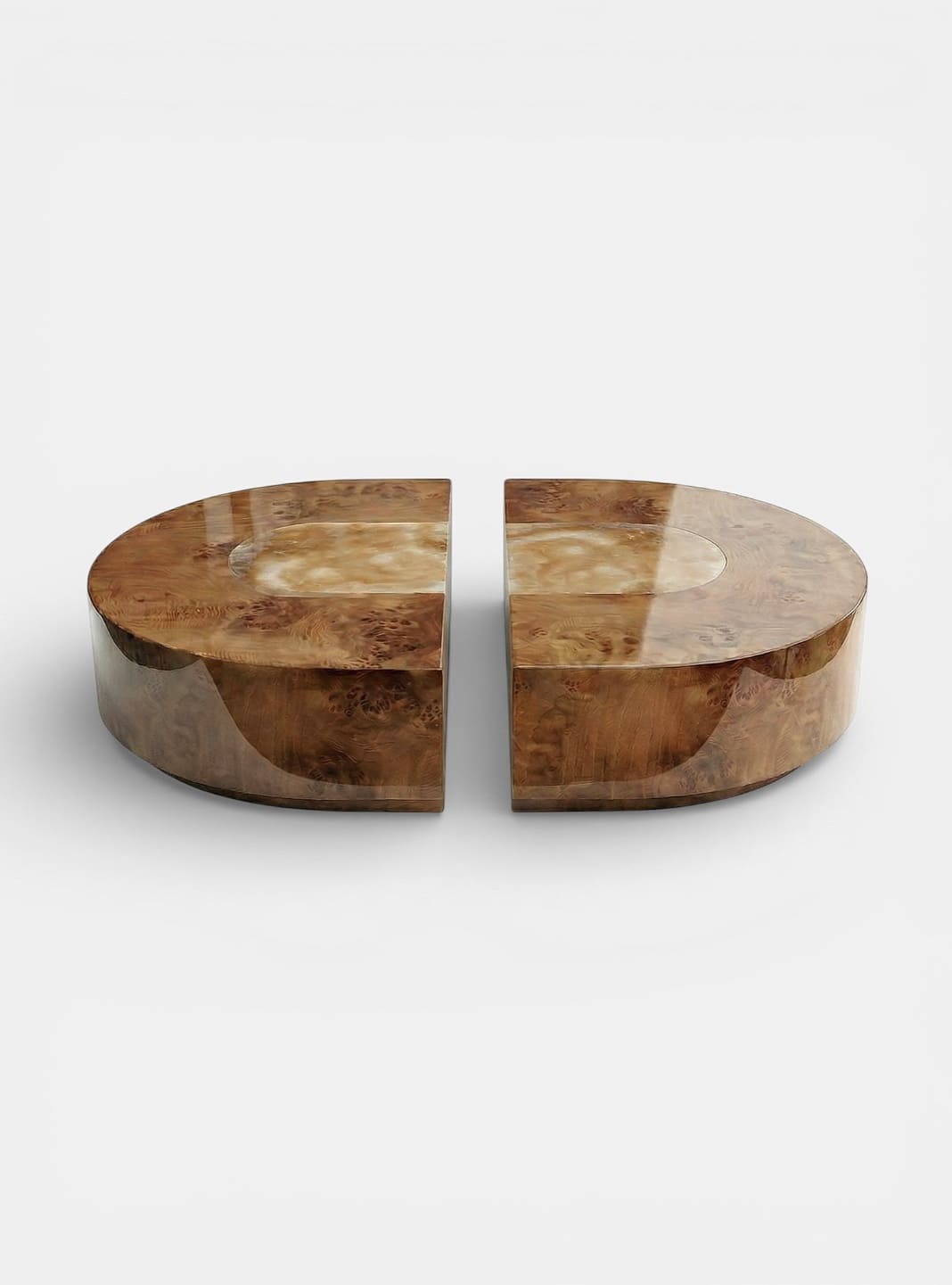 Coffee Table BACI CAPSULE BURL WOOD & HONEY ONYX MARBERA